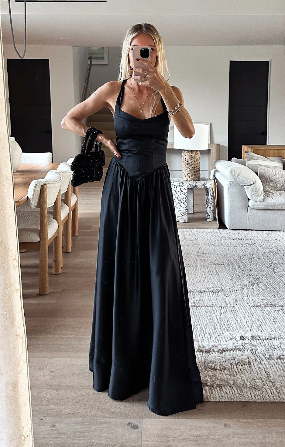 Abigail Maxi Dress ~ Black Luxe Satin - Image 2