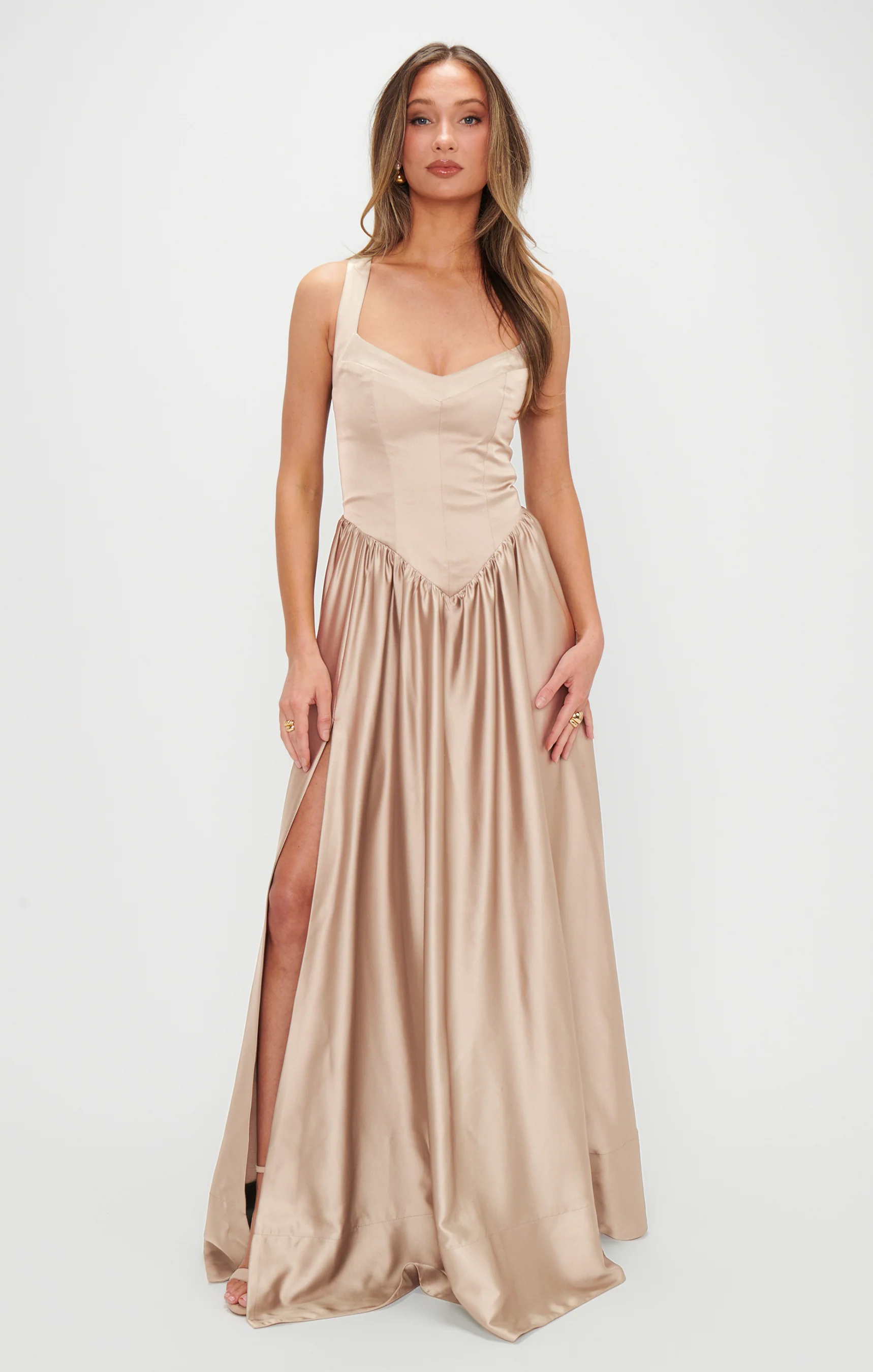Abigail Maxi Dress ~ Champagne Luxe Satin - Image 2