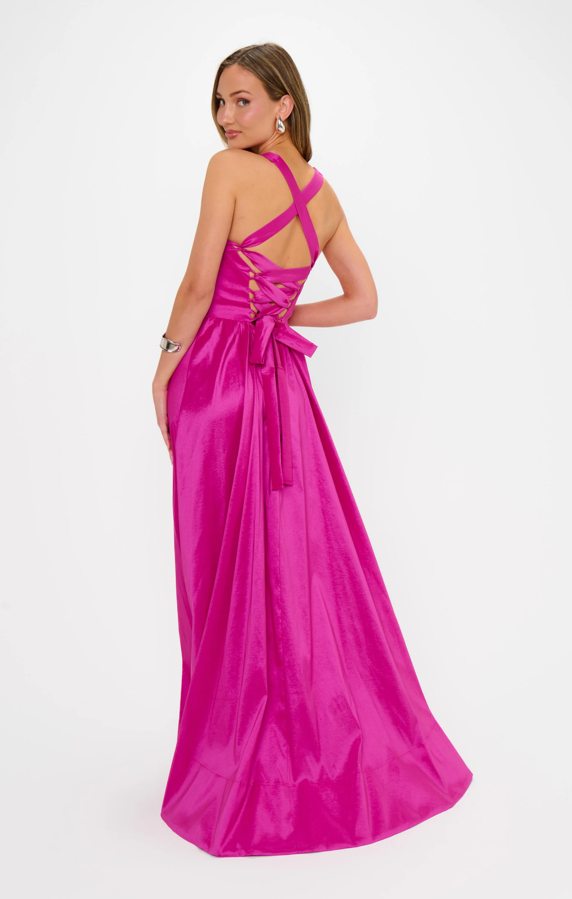 Abigail Maxi Dress ~ Rich Magenta Taffeta - Image 6