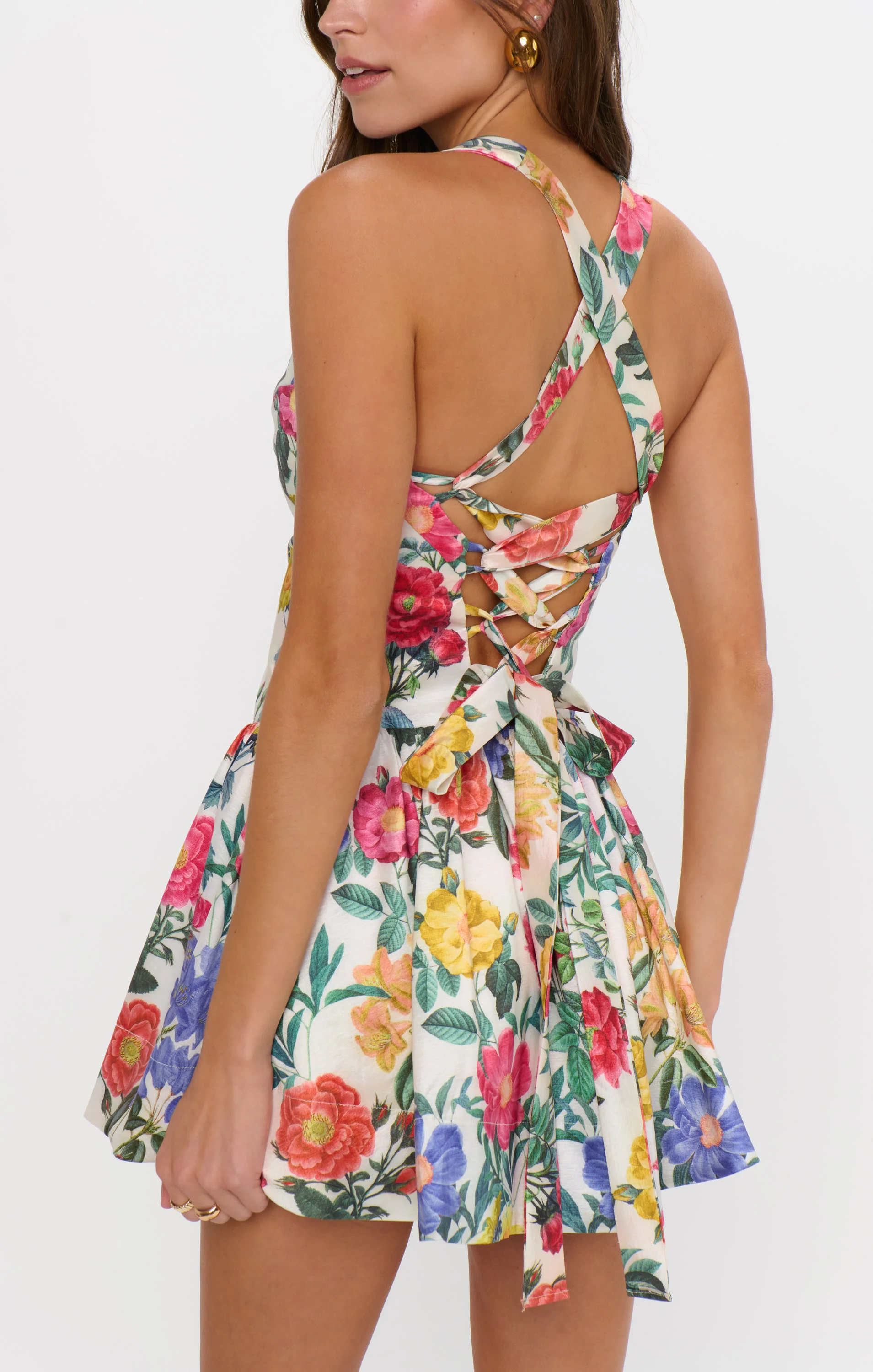 Abigail Mini Dress ~ Charm Peony White Taffeta - Image 5