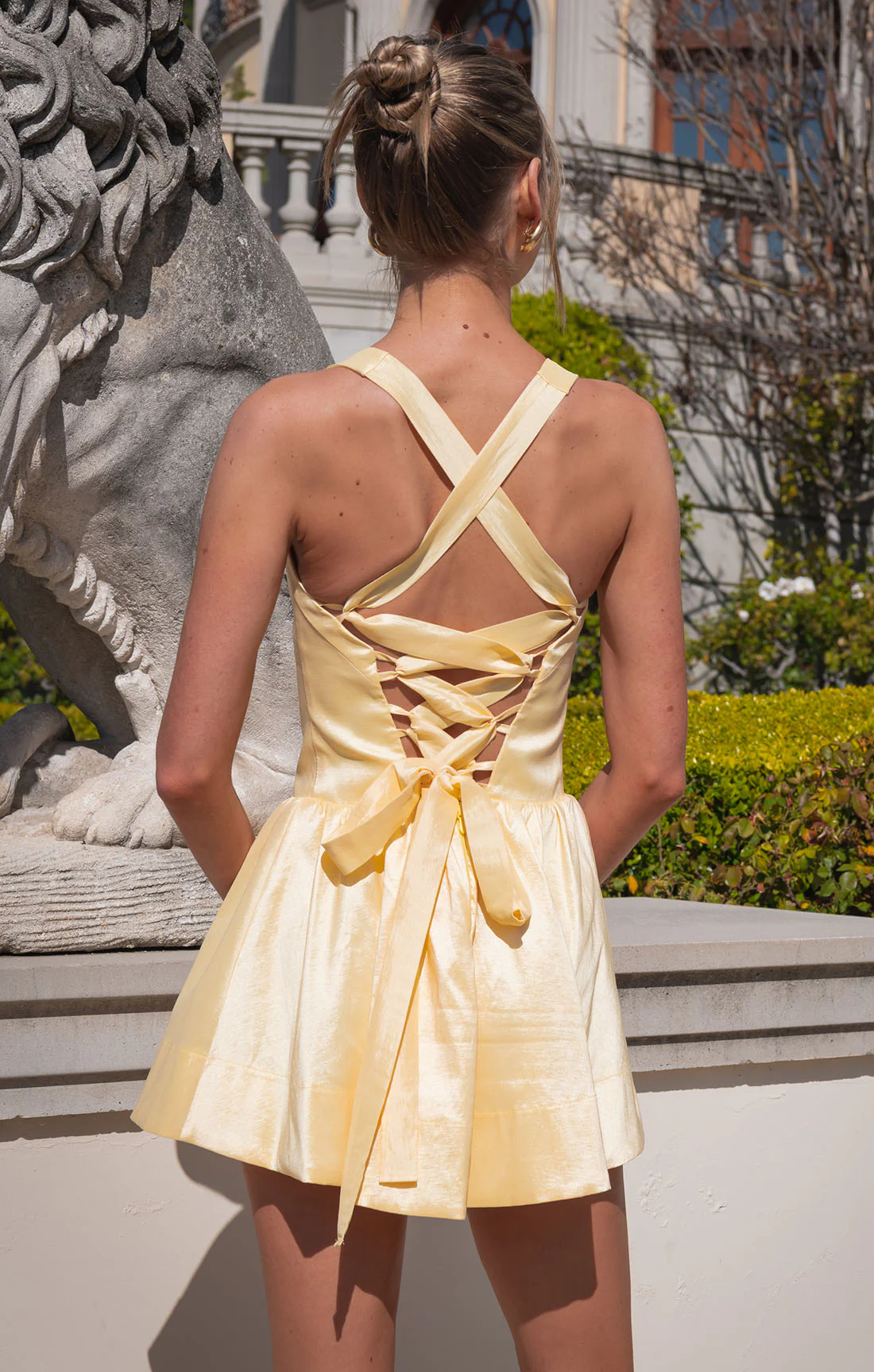 Abigail Mini Dress ~ Pale Yellow Taffeta - Image 7