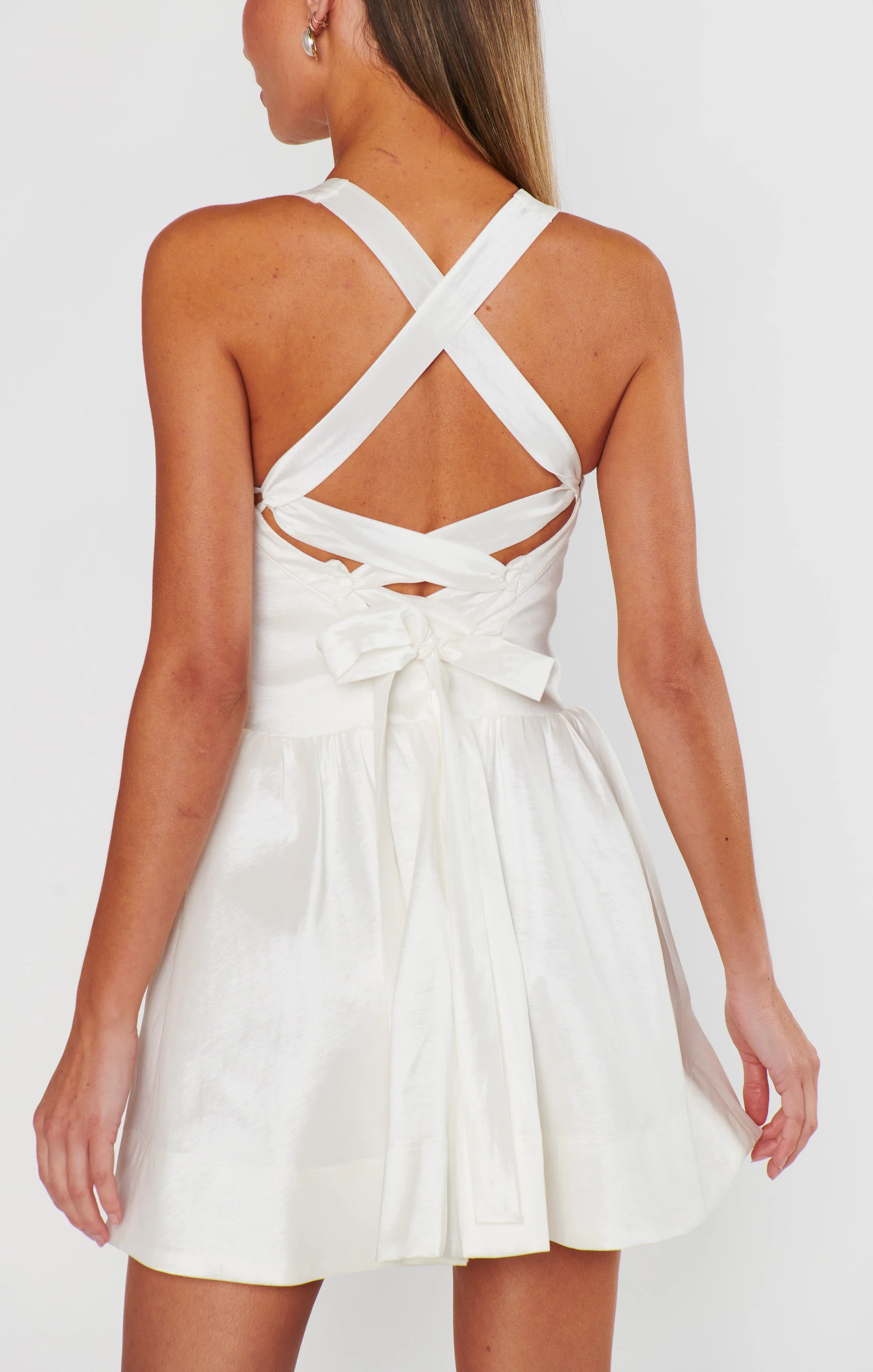 Abigail Mini Dress ~ White Taffeta - Image 2