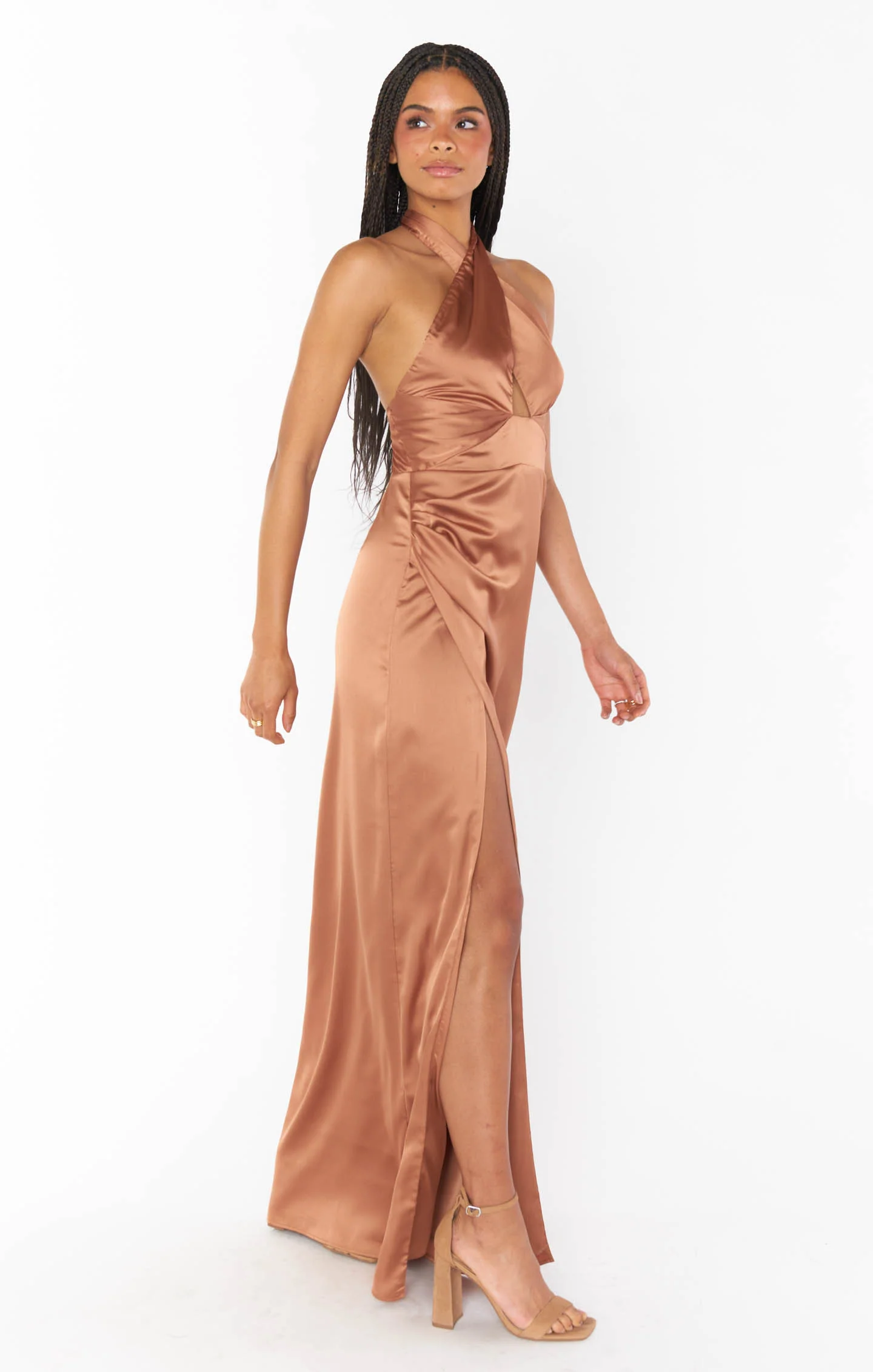 Adele Halter Maxi Dress ~ Copper Luxe Satin - Image 6