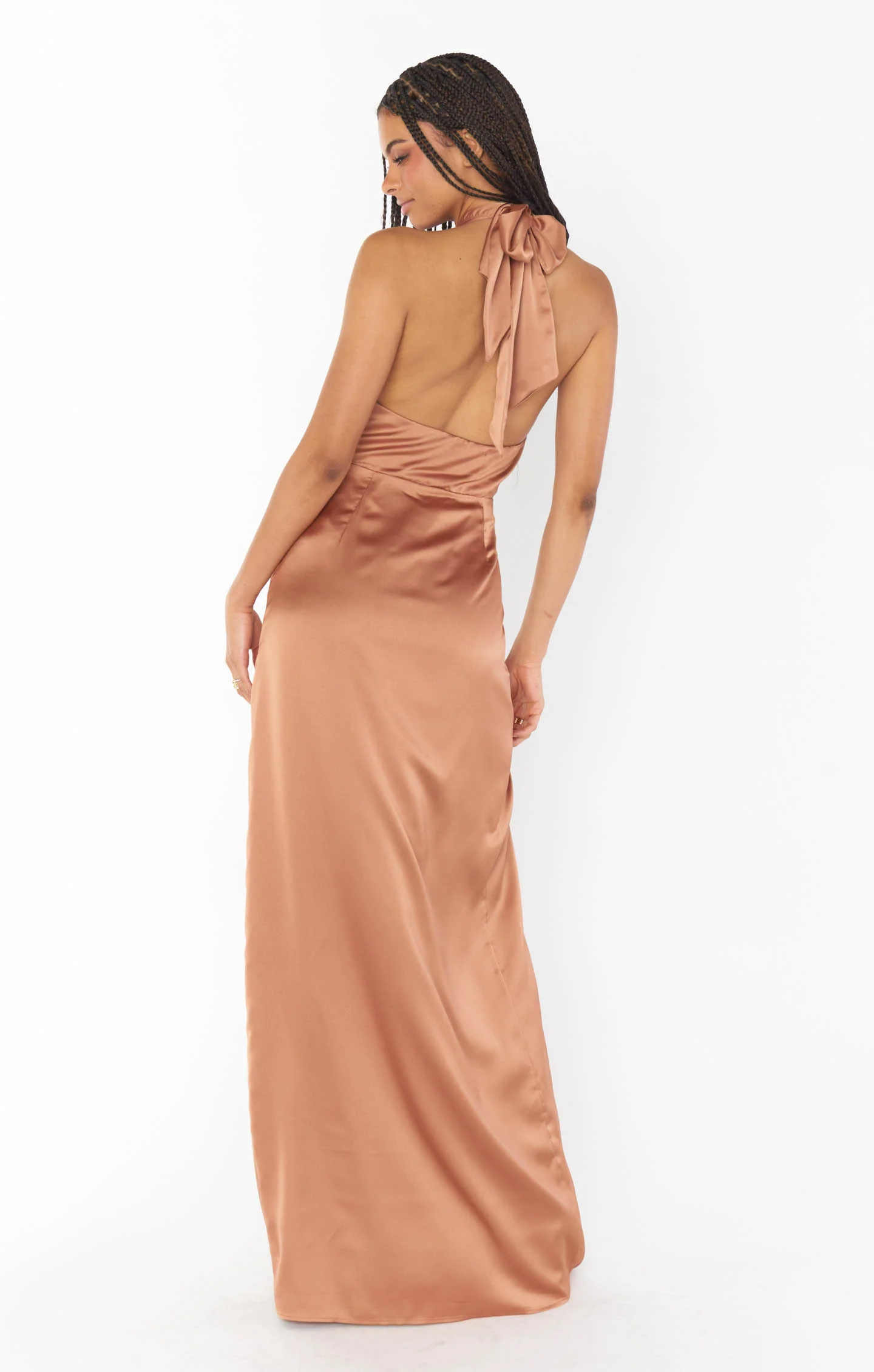 Adele Halter Maxi Dress ~ Copper Luxe Satin - Image 7