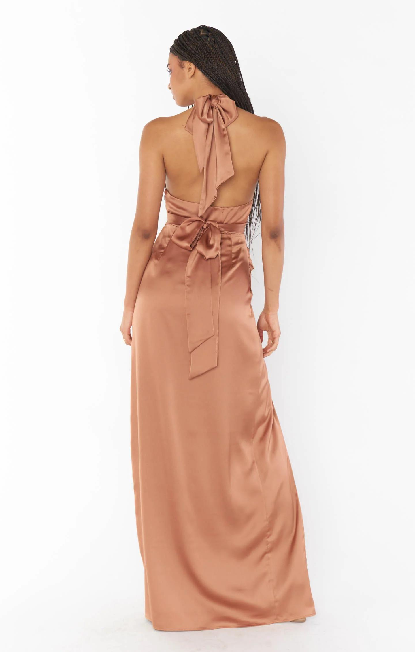 Adele Halter Maxi Dress ~ Copper Luxe Satin - Image 8