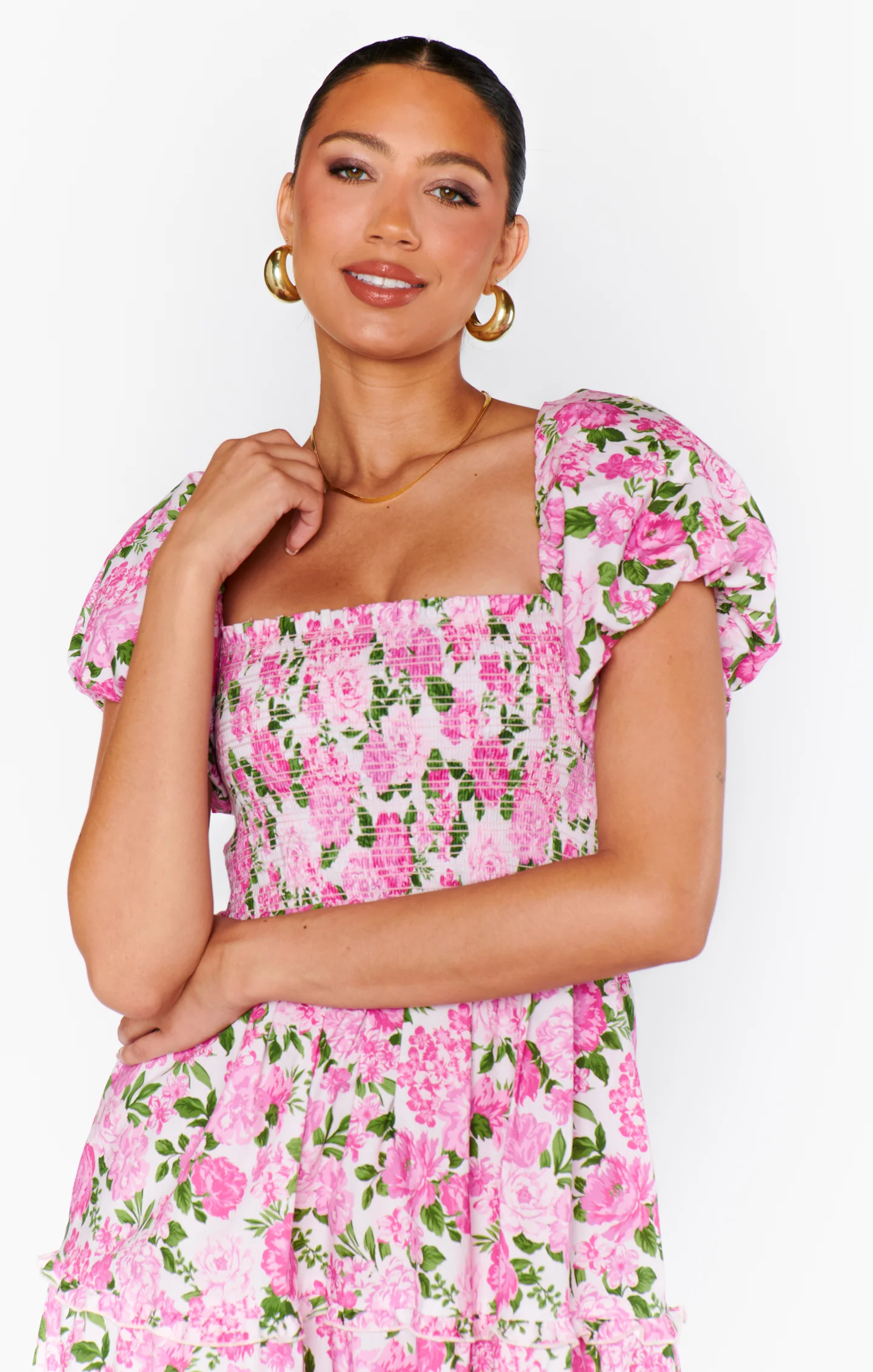 Afternoon Tea Dress ~ Cottage Floral Pink - Image 4
