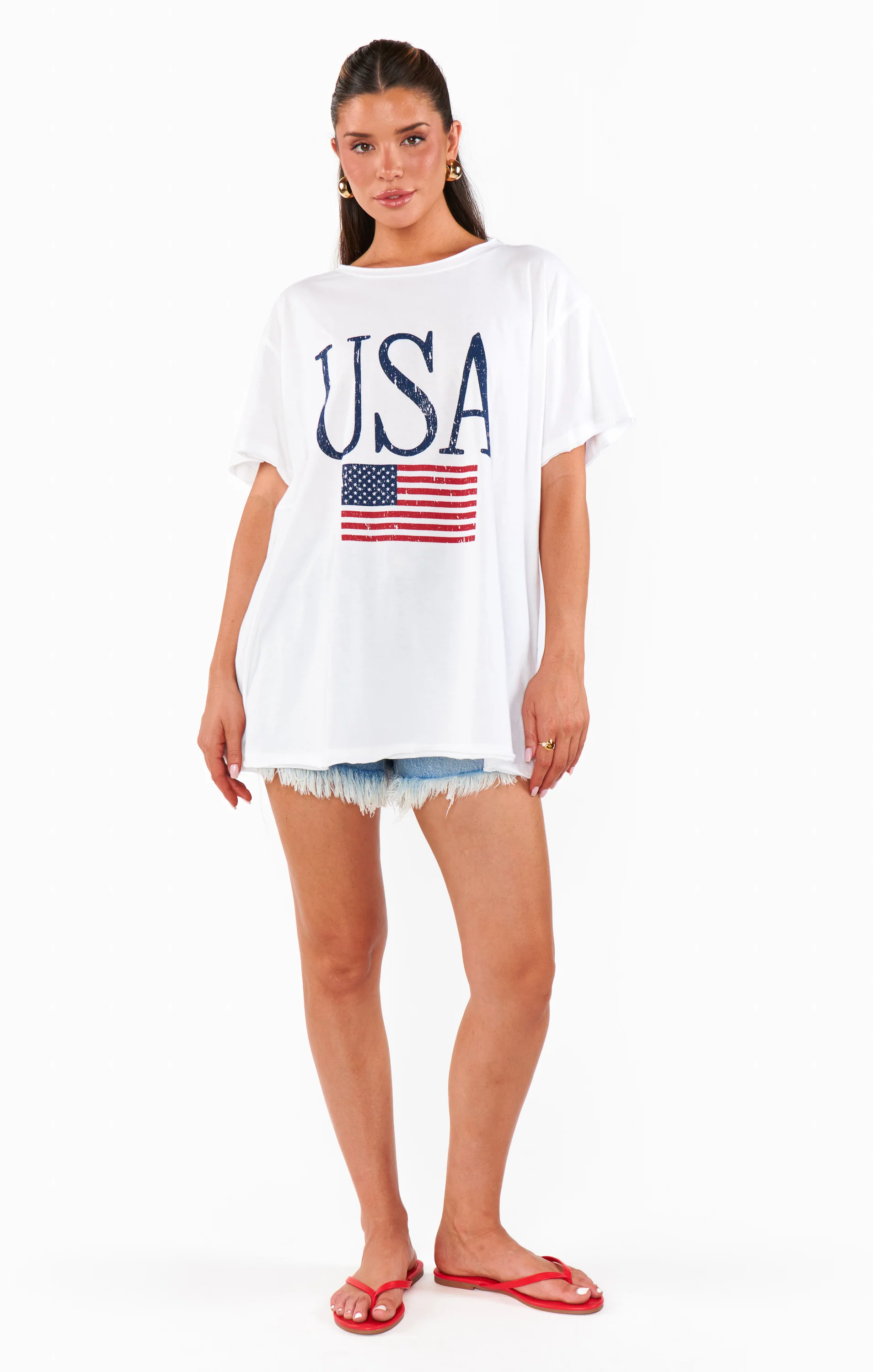Airport Tee ~ USA Flag Graphic - Image 2