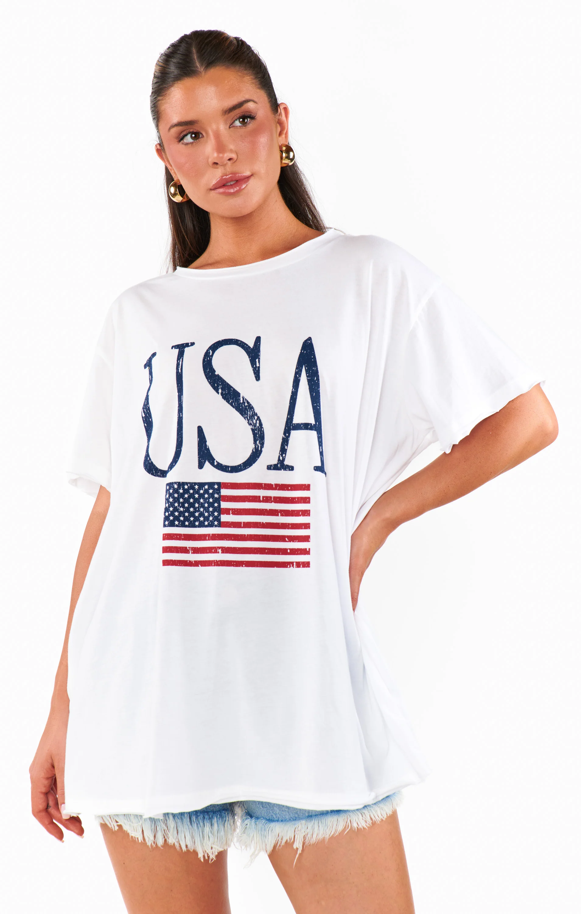 Airport Tee ~ USA Flag Graphic - Image 3