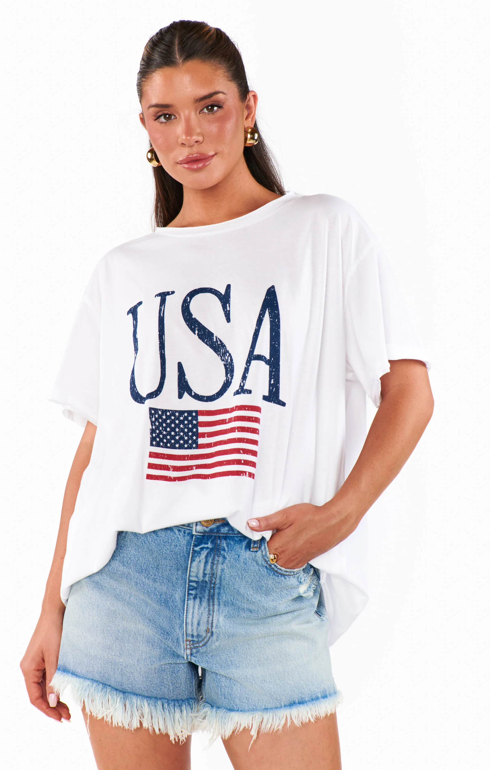Airport Tee ~ USA Flag Graphic - Image 4