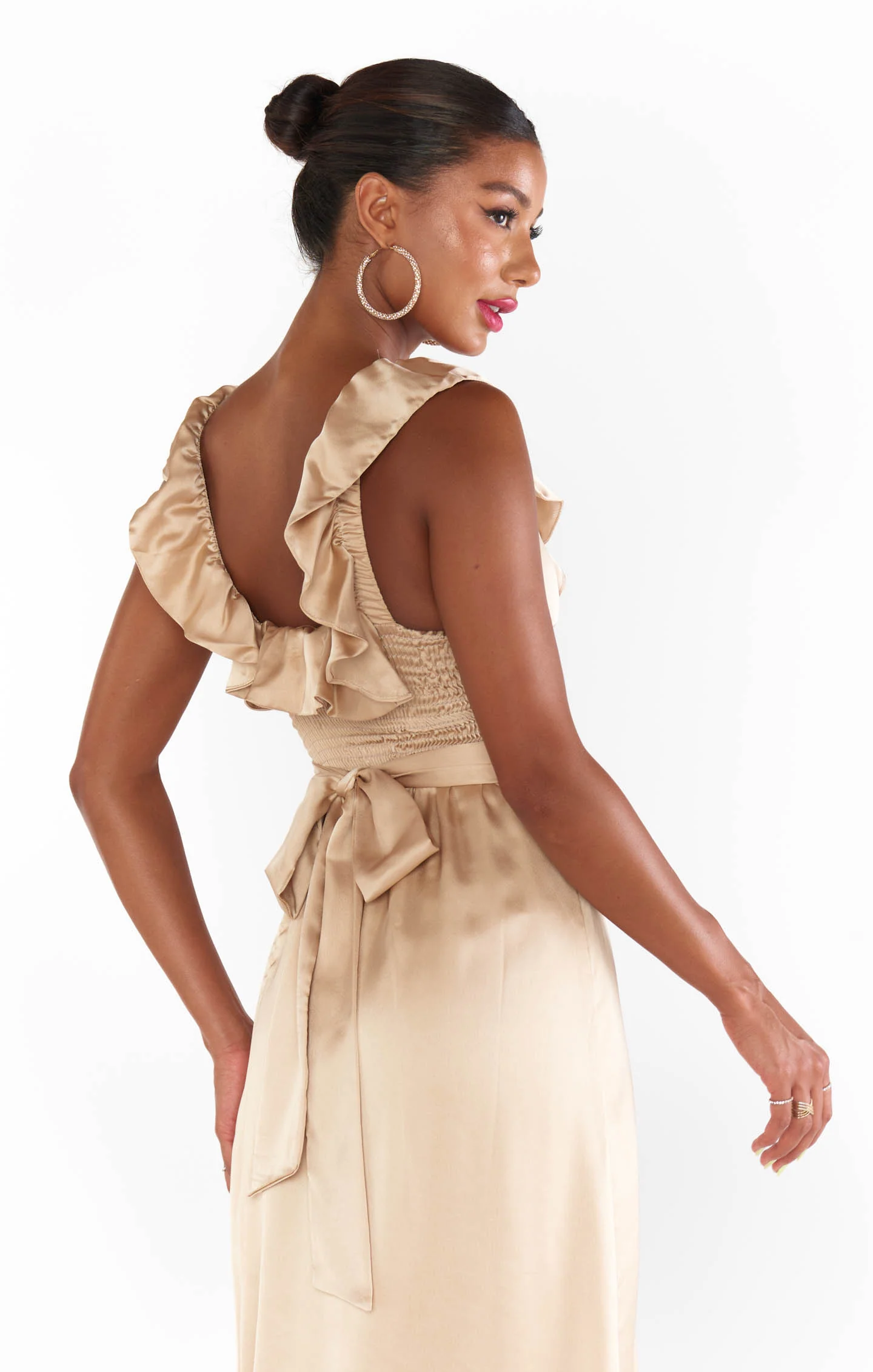 Alexis Midi Dress ~ Champagne Luxe Satin - Image 12