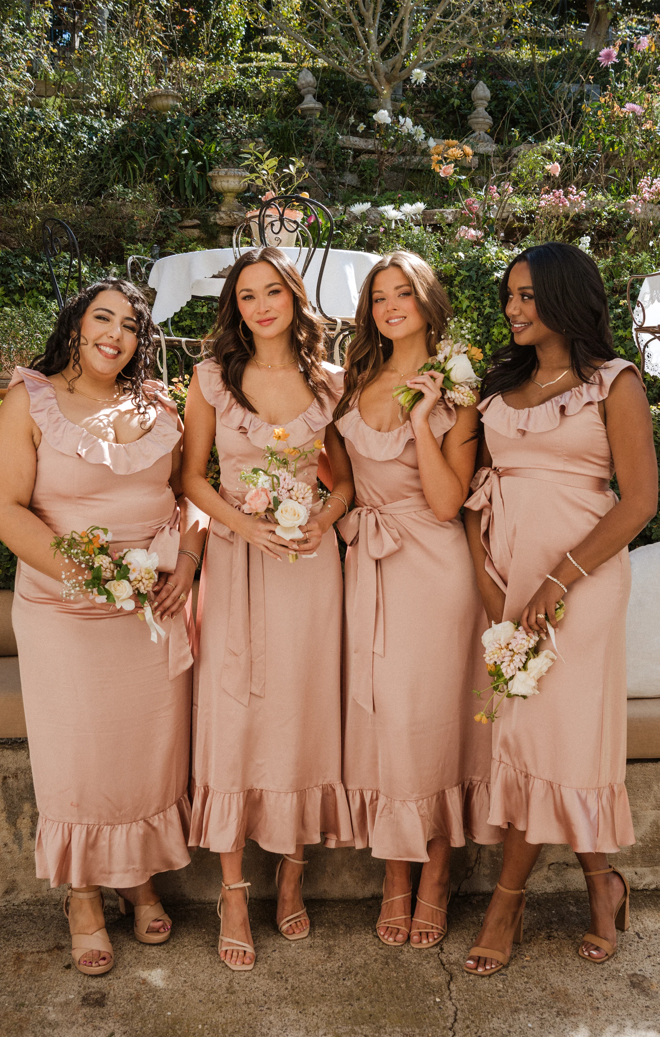 Alexis Midi Dress ~ Rose Gold Luxe Satin - Image 4
