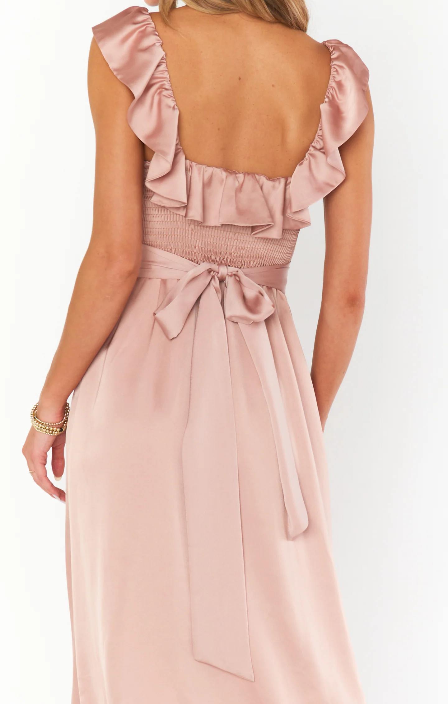Alexis Midi Dress ~ Rose Gold Luxe Satin - Image 5