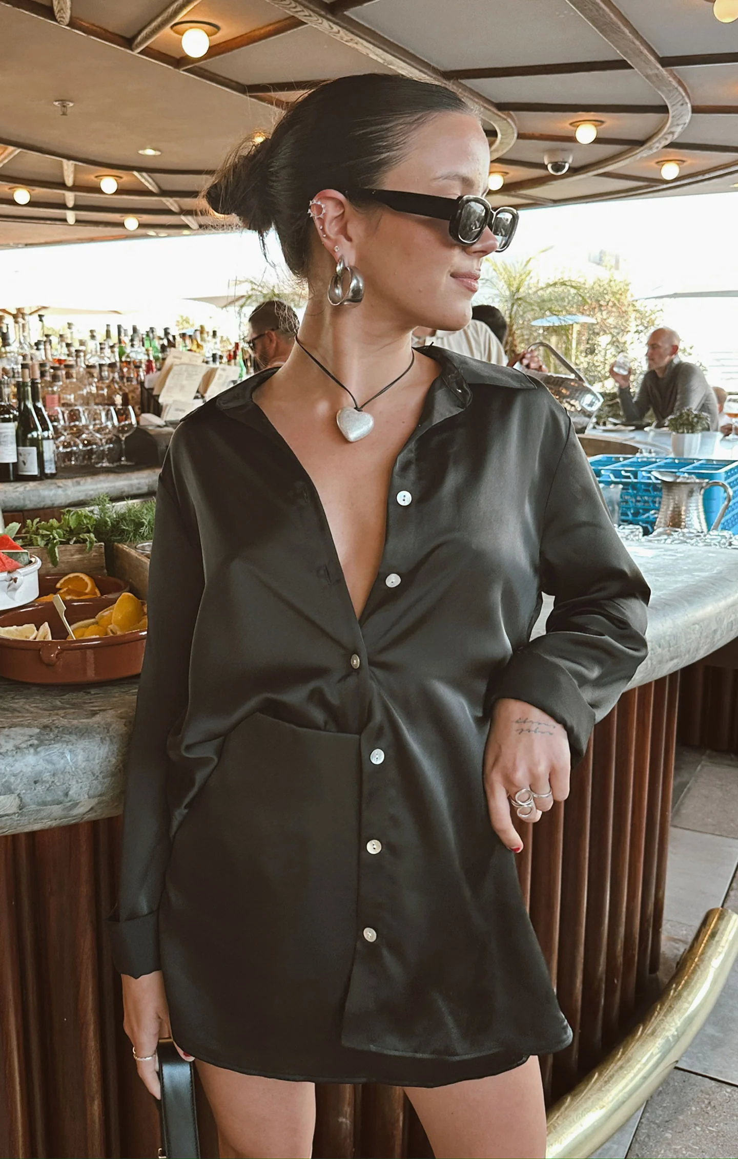 All Night Skort ~ Black Luxe Satin - Image 3