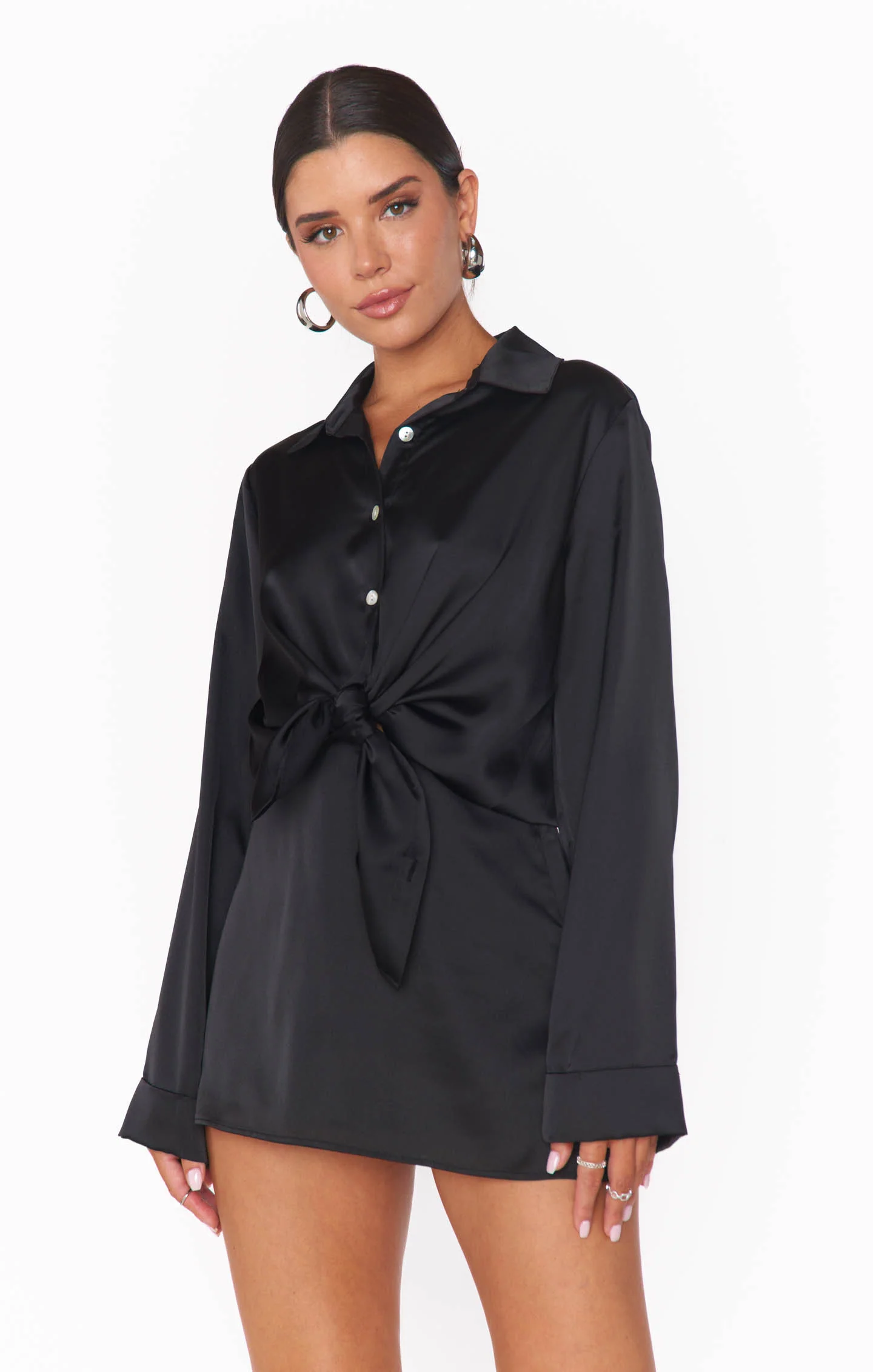 All Night Skort ~ Black Luxe Satin - Image 5