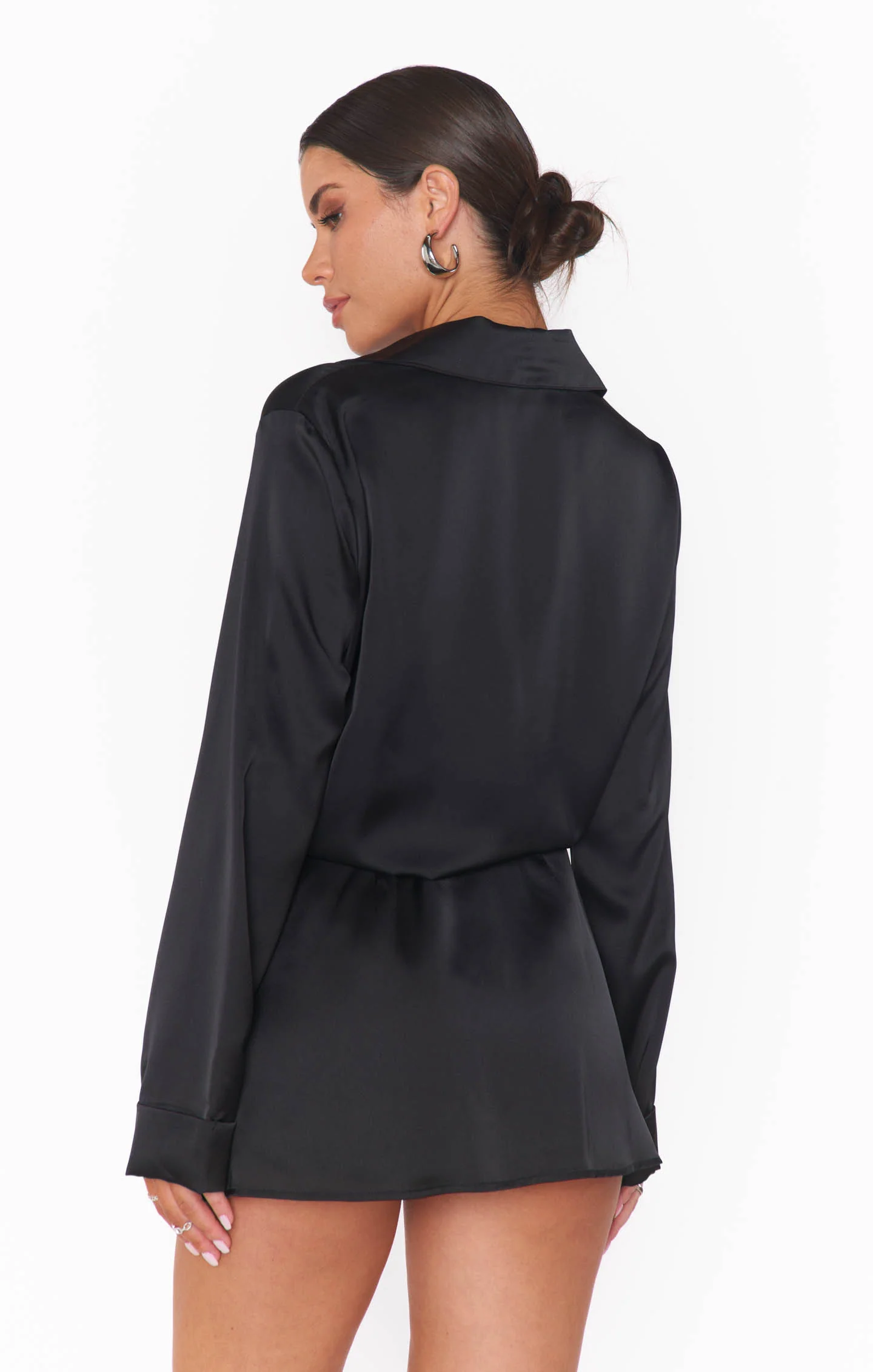 All Night Skort ~ Black Luxe Satin - Image 7