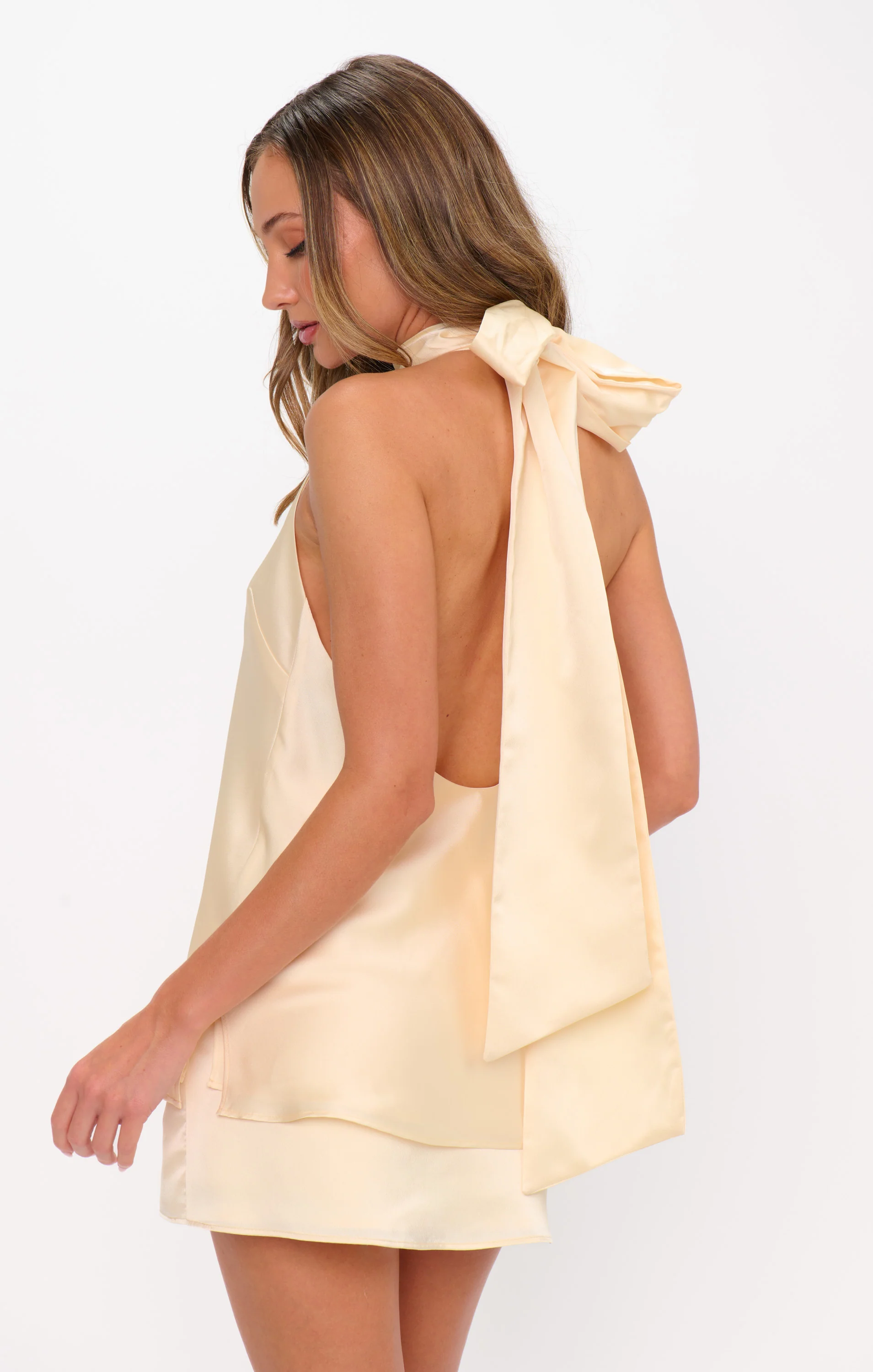 All Night Skort ~ Buttercream Luxe Satin - Image 4