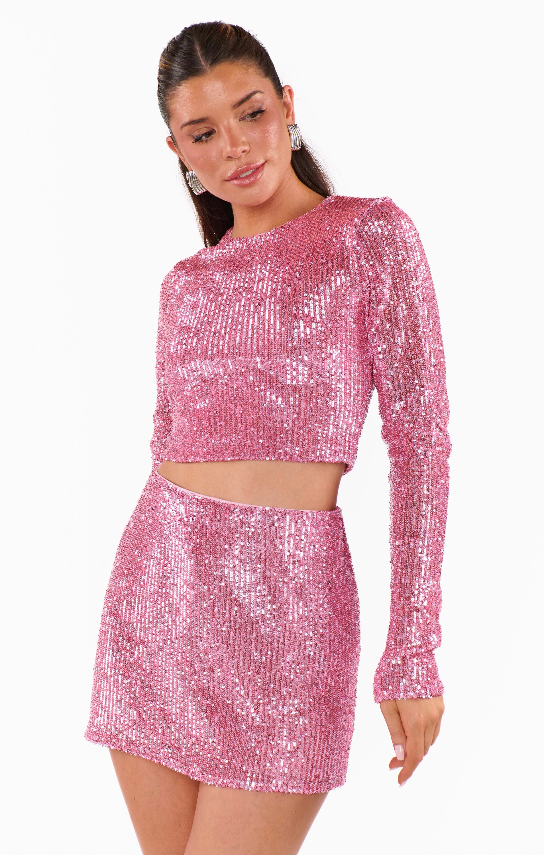 All Night Skort ~ Party Pink Sequins - Image 6