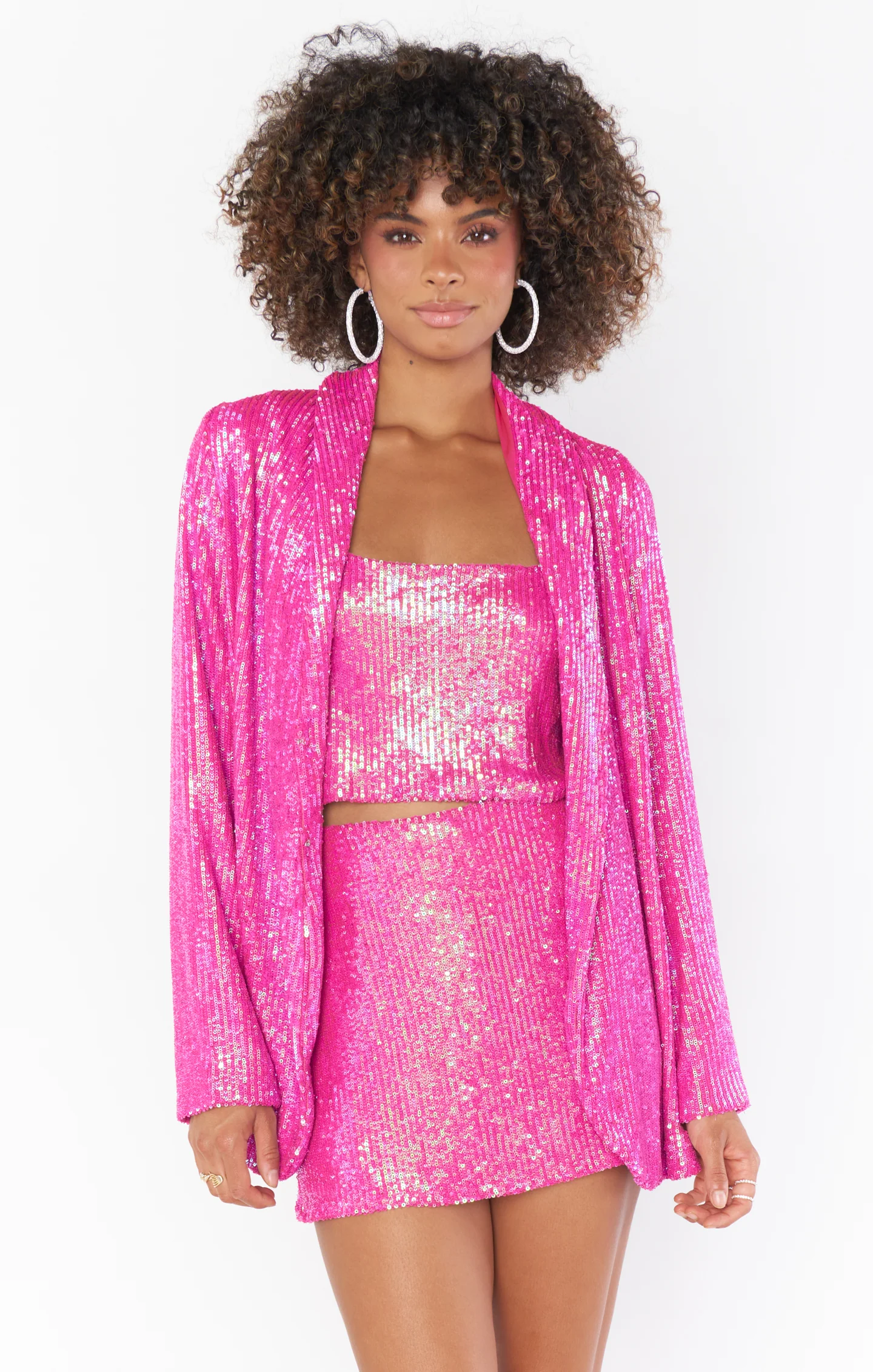 All Night Skort ~ Pink Disco Sequin - Image 5