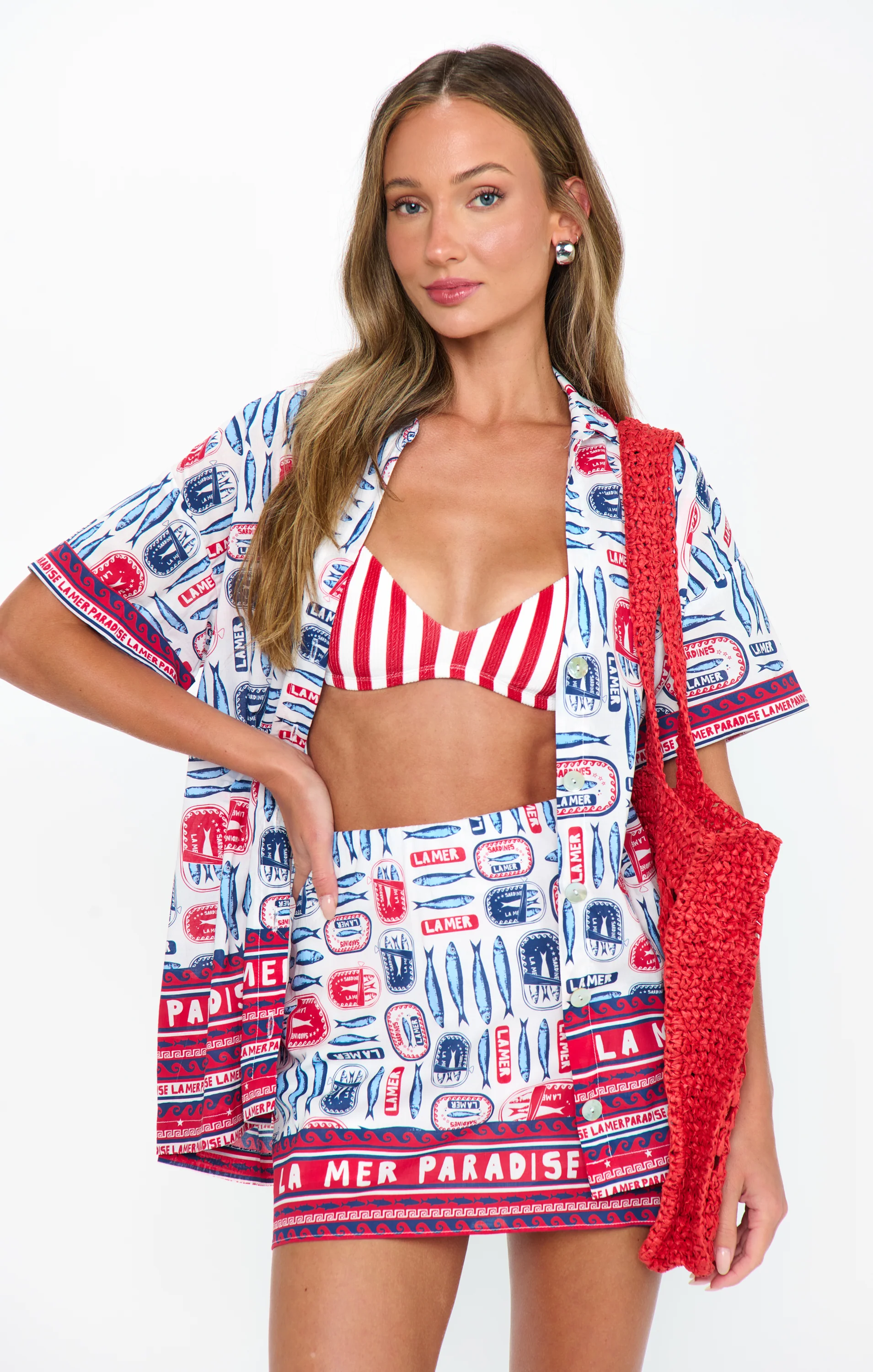 All Night Skort ~ Sardine Border - Image 3
