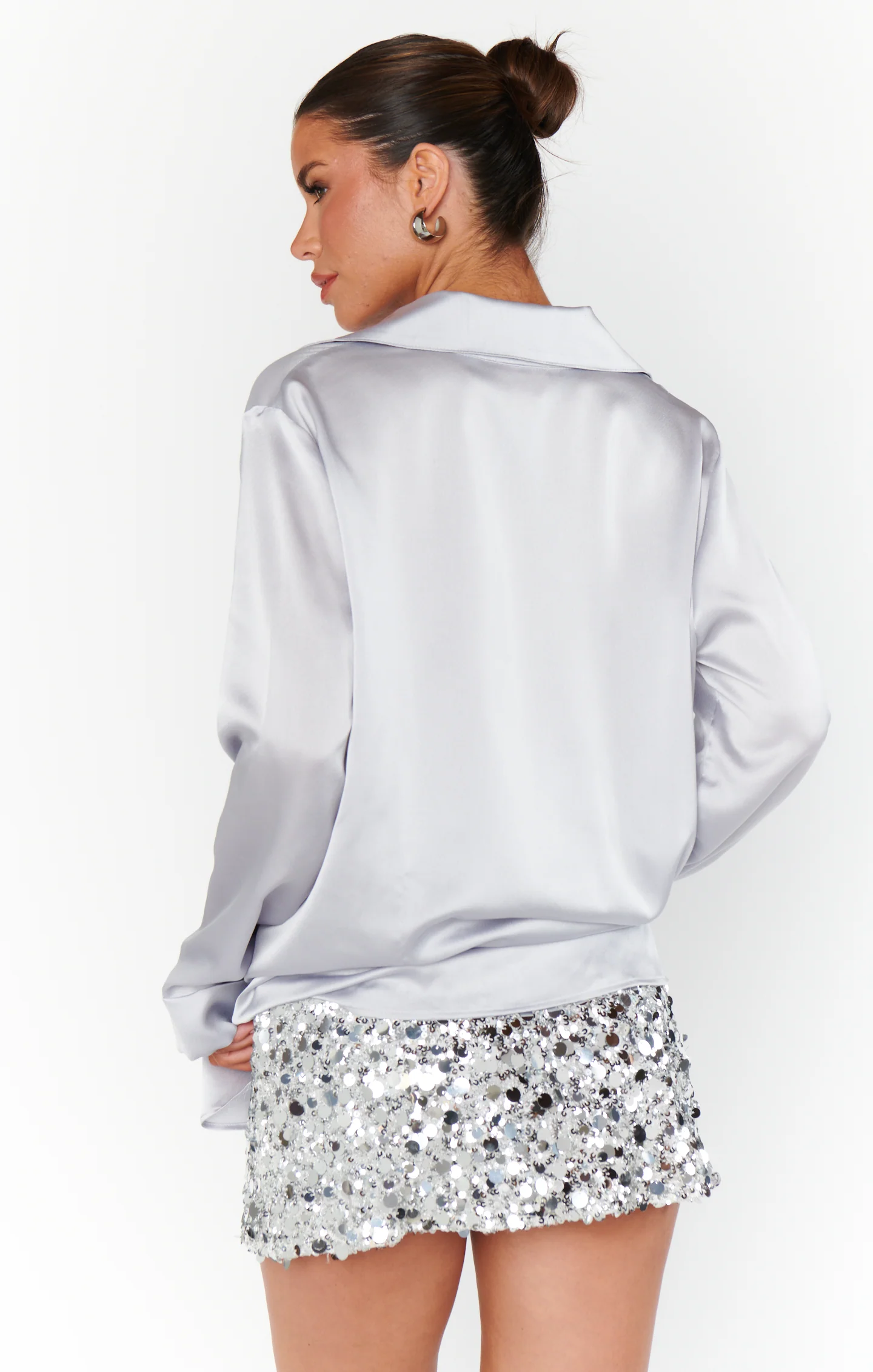 All Night Skort ~ Silver Metallic Sequins - Image 9