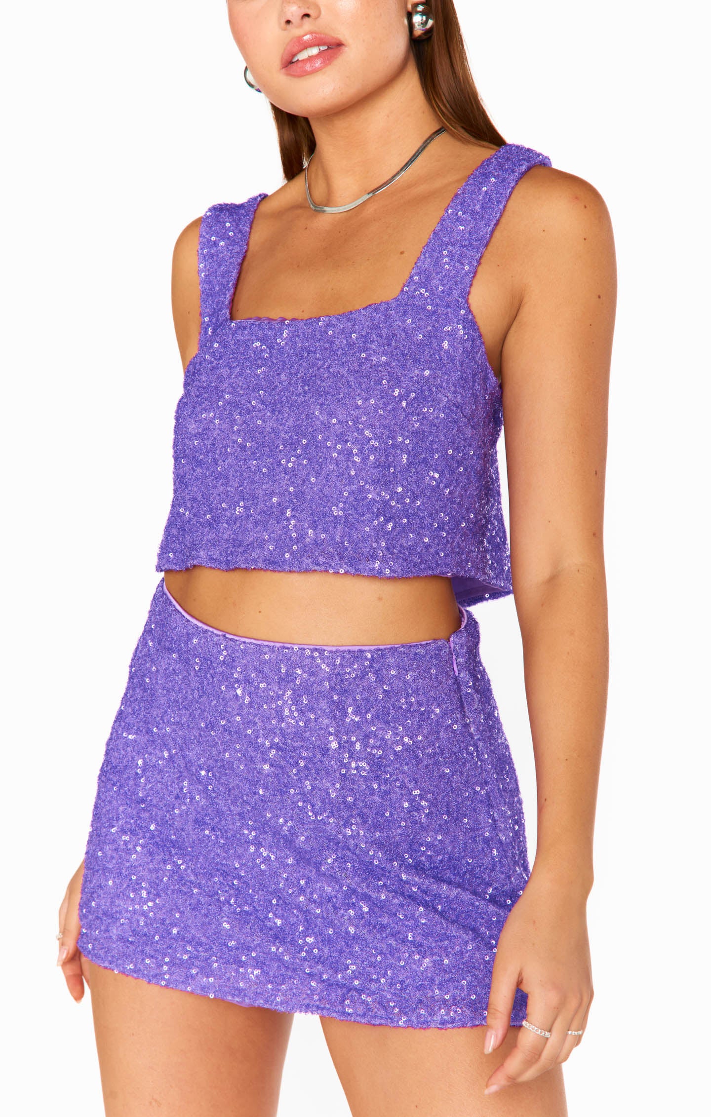 All Night Skort ~ Violet Sequins - Image 2