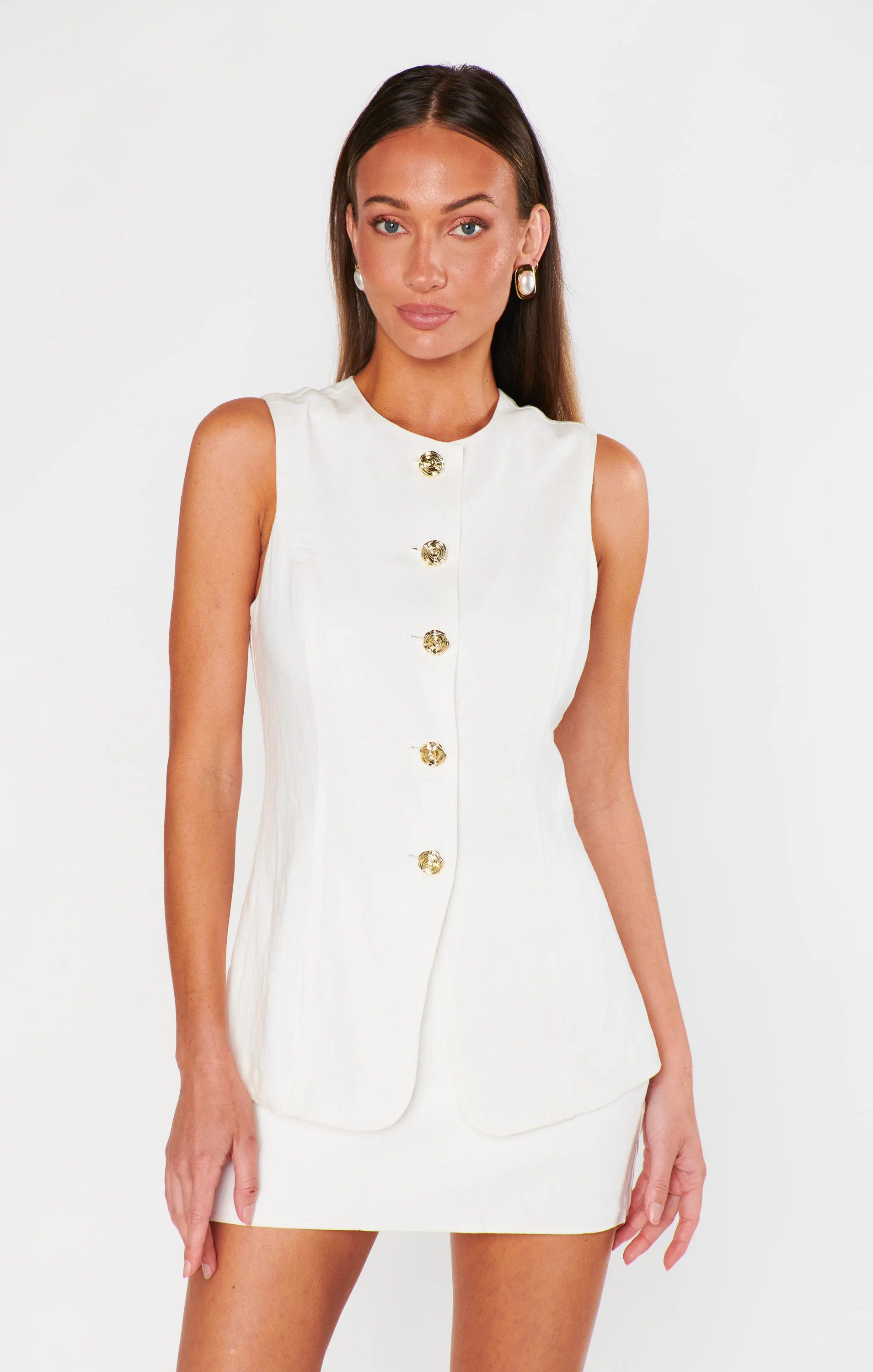 All Night Skort ~ White Linen - Image 3