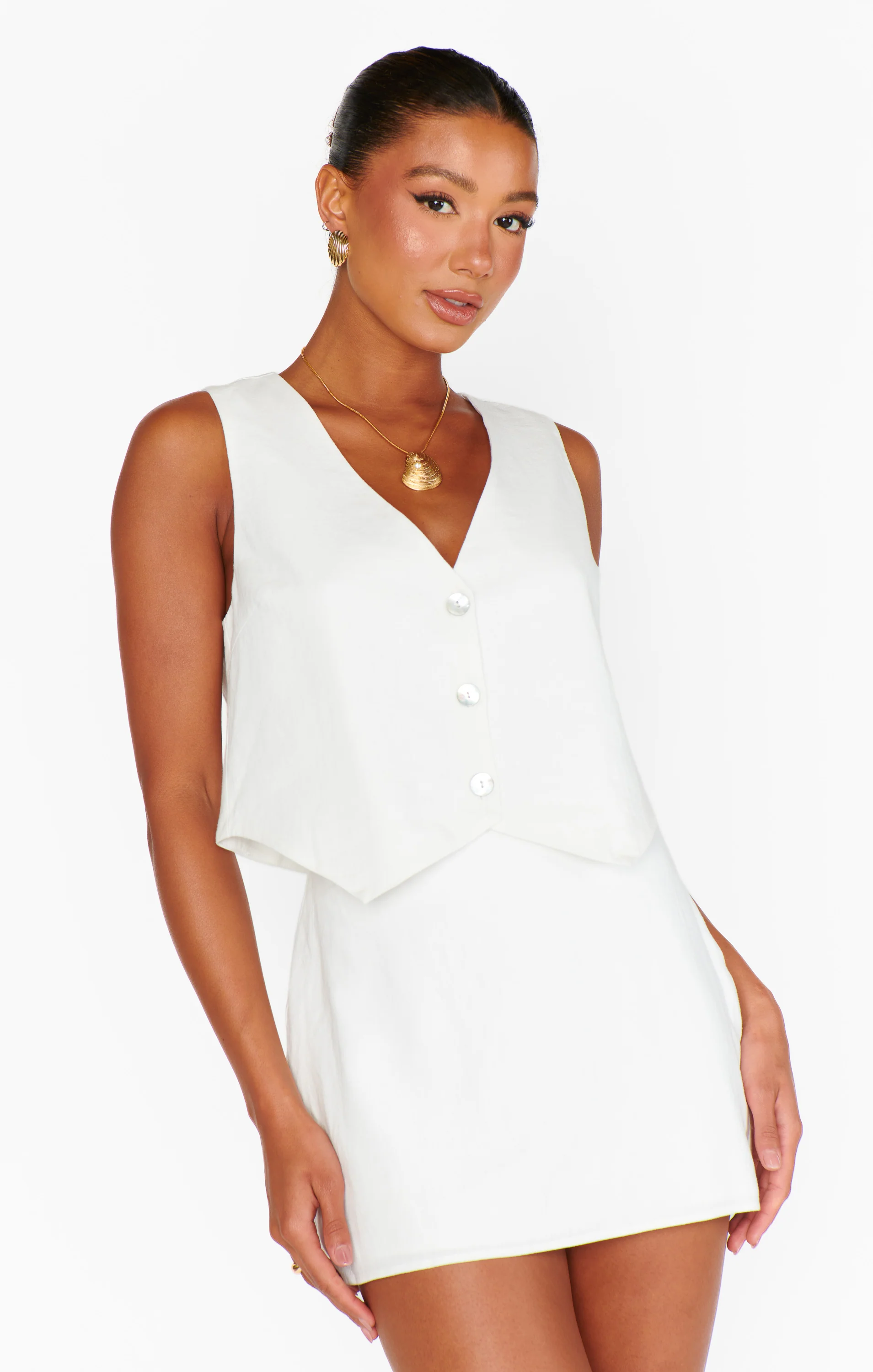 All Night Skort ~ White Linen - Image 4