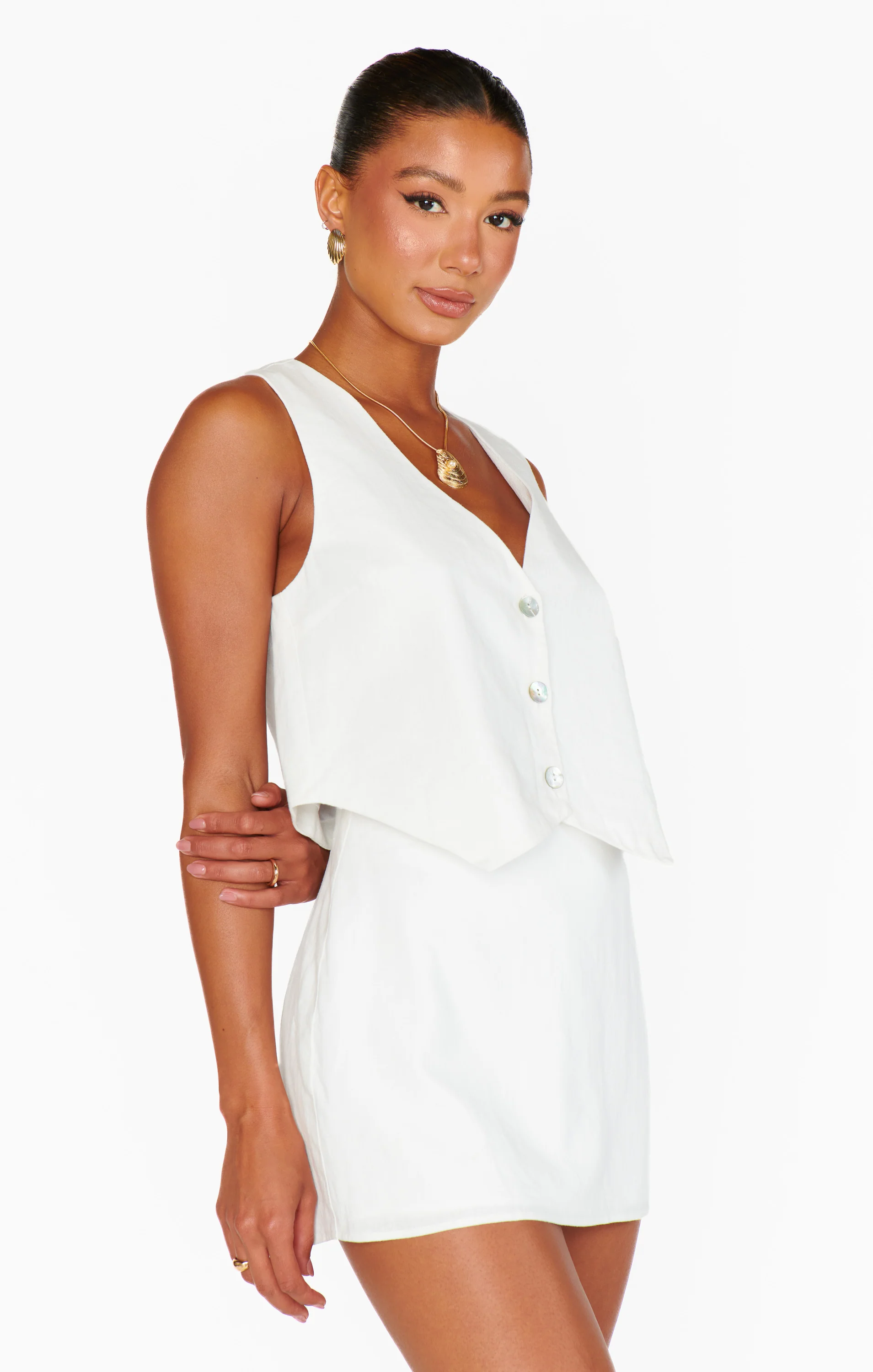 All Night Skort ~ White Linen - Image 9