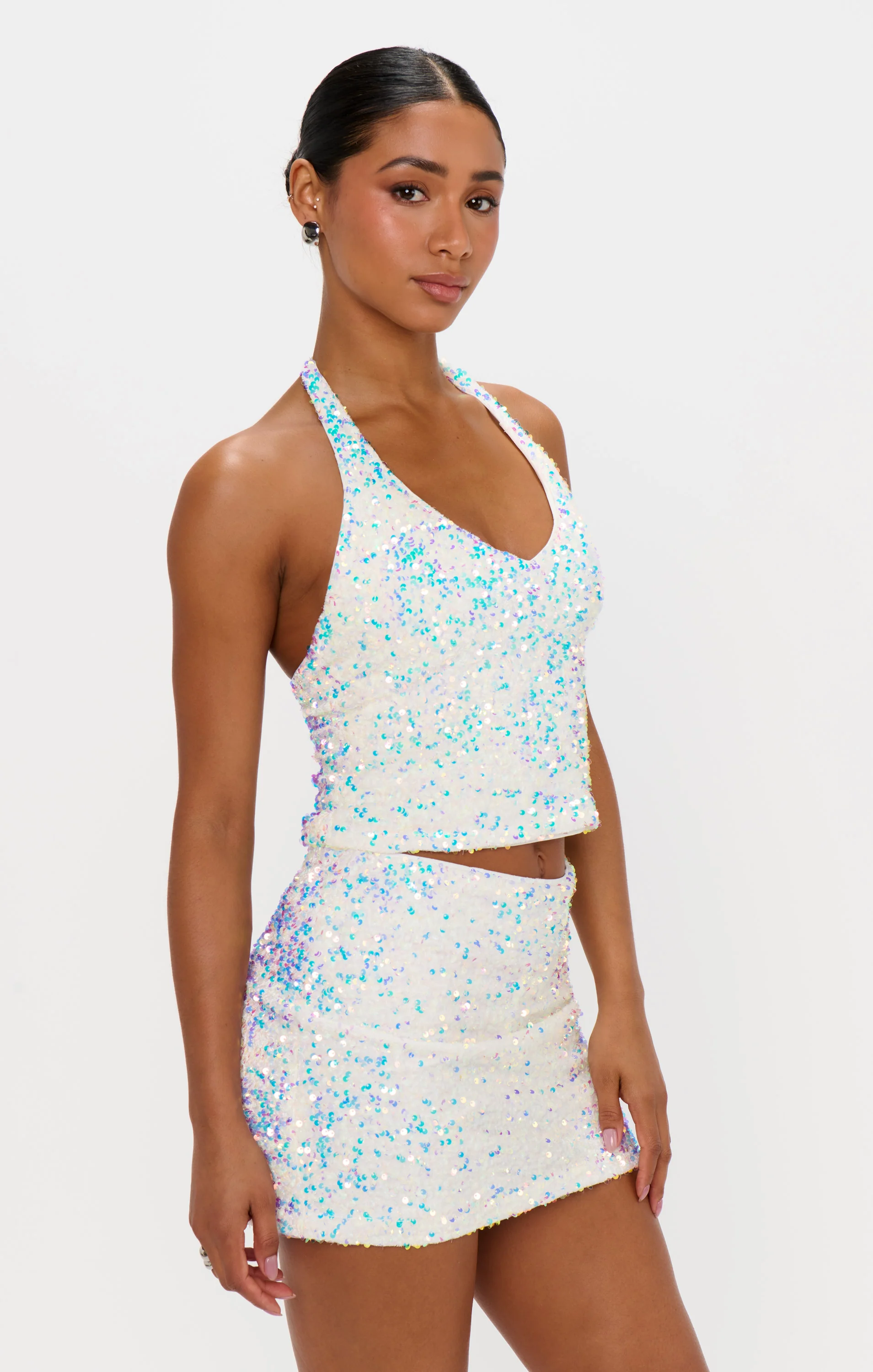 All That Top ~ White Sparkle Sequins - Image 6