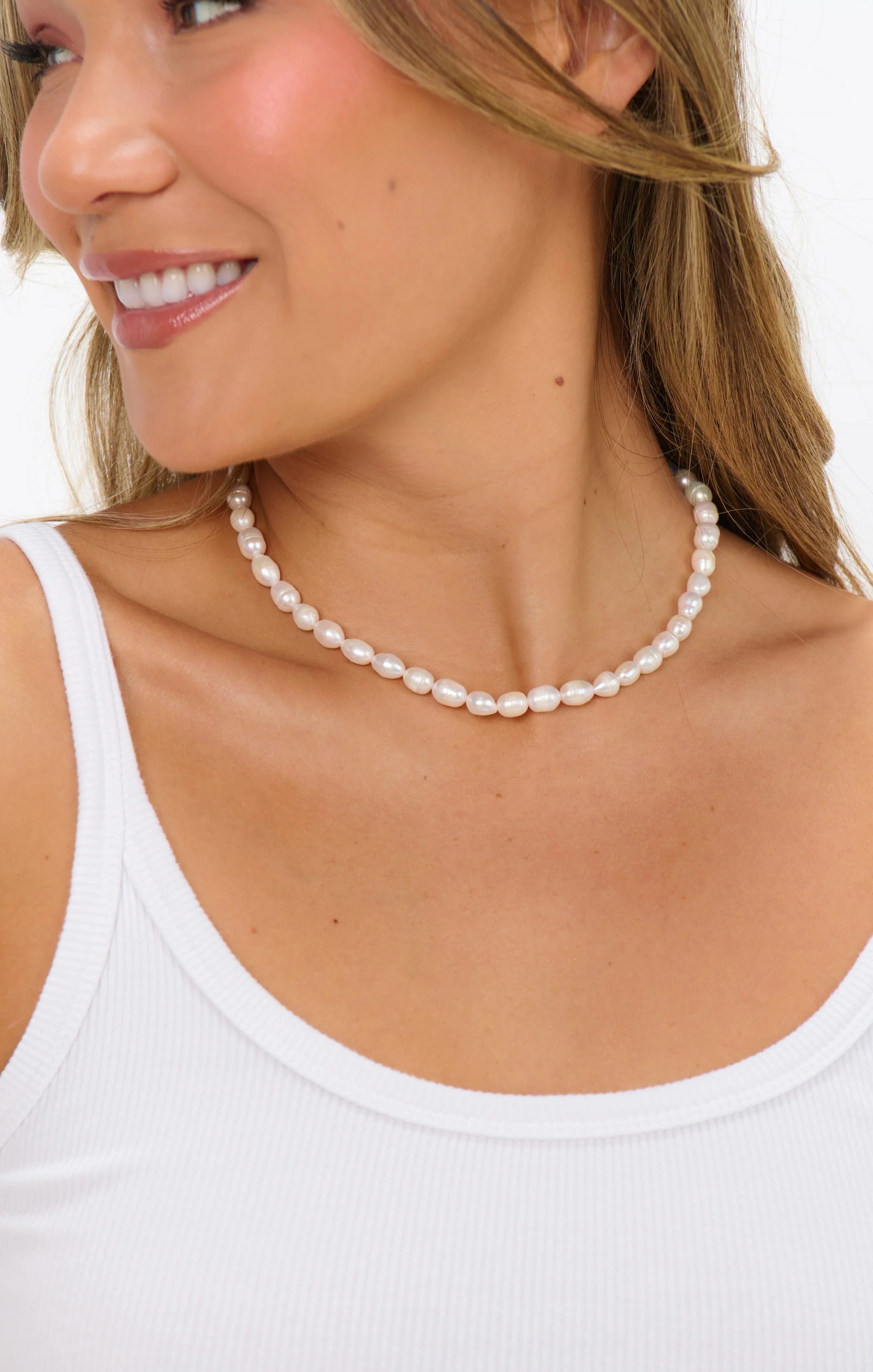 ALV Jewels Perfect Pearl Necklace ~ Ivory - Image 2