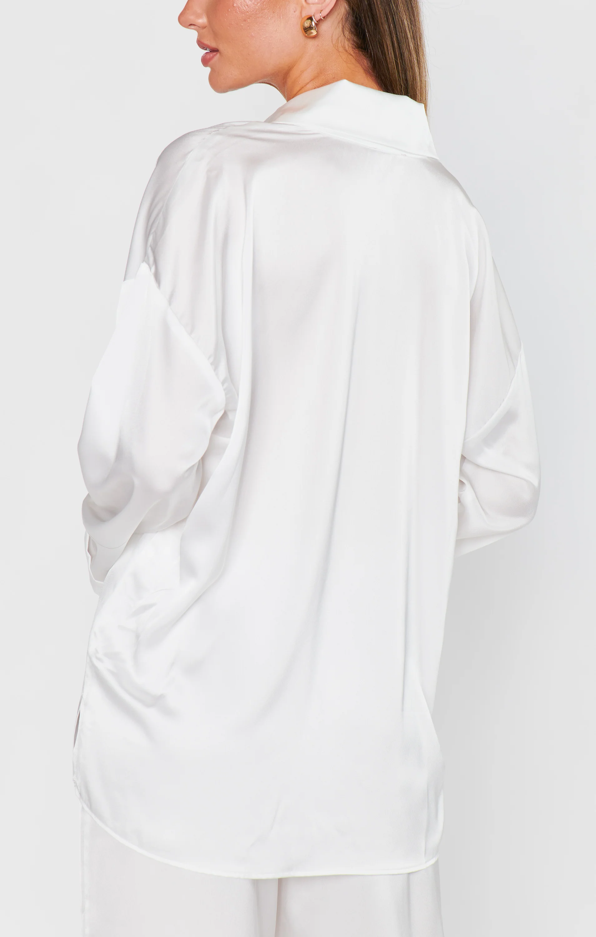 Always and Forever Button Down ~ Ivory Luxe Satin - Image 4