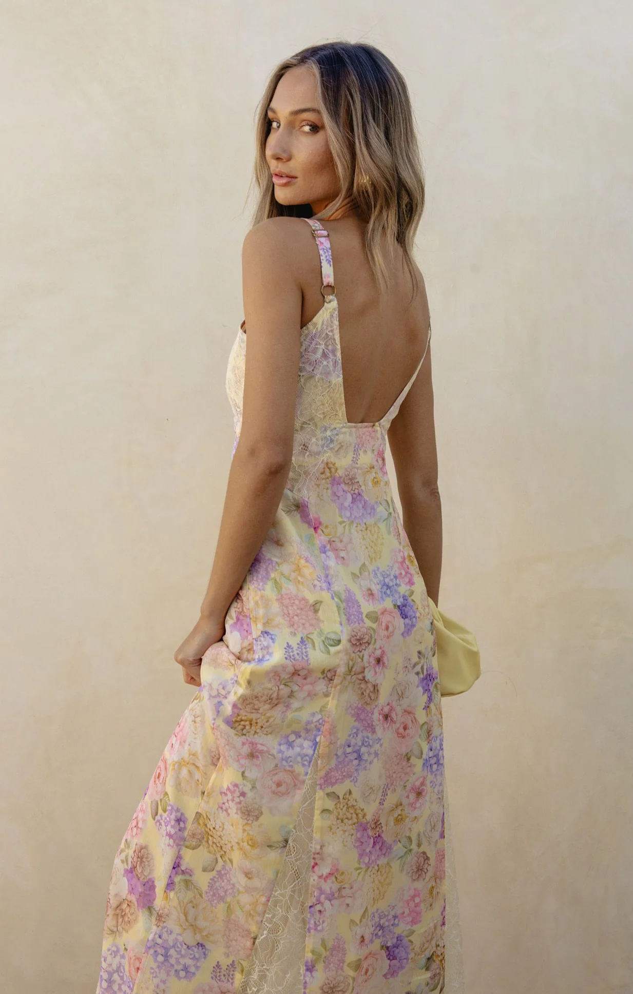 Amber Maxi Dress ~ Pale Yellow Blooms - Image 4
