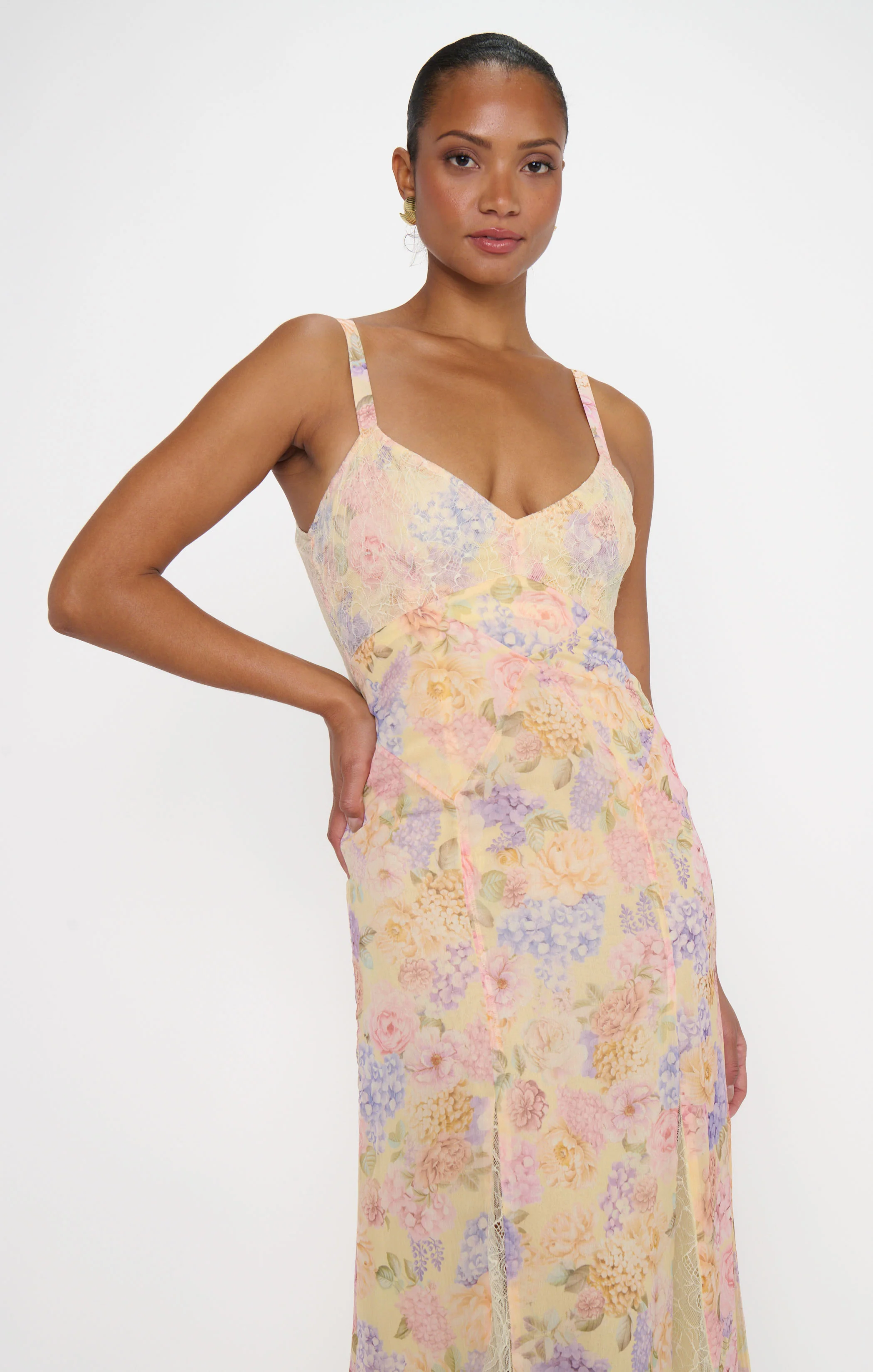 Amber Maxi Dress ~ Pale Yellow Blooms - Image 7