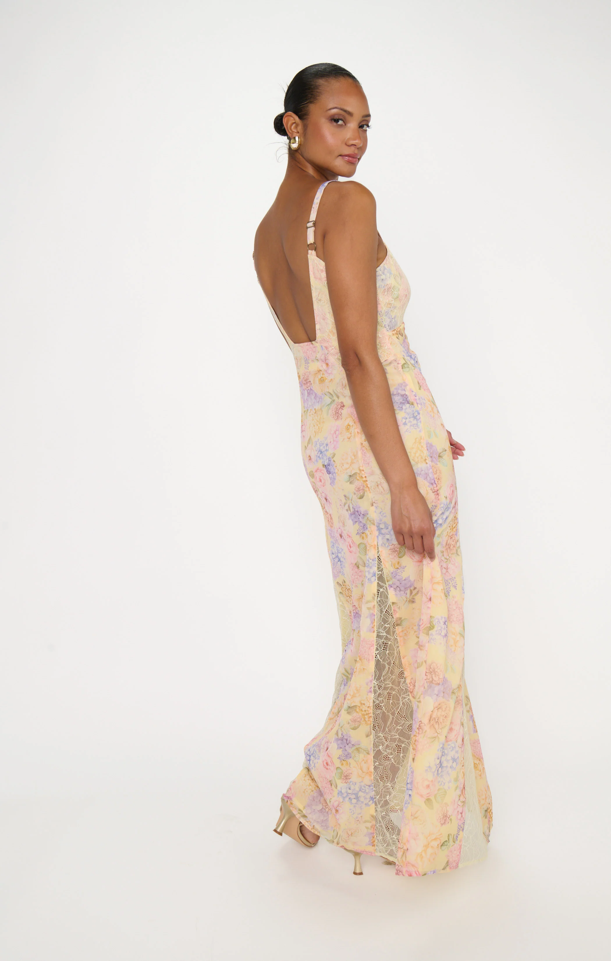 Amber Maxi Dress ~ Pale Yellow Blooms - Image 9