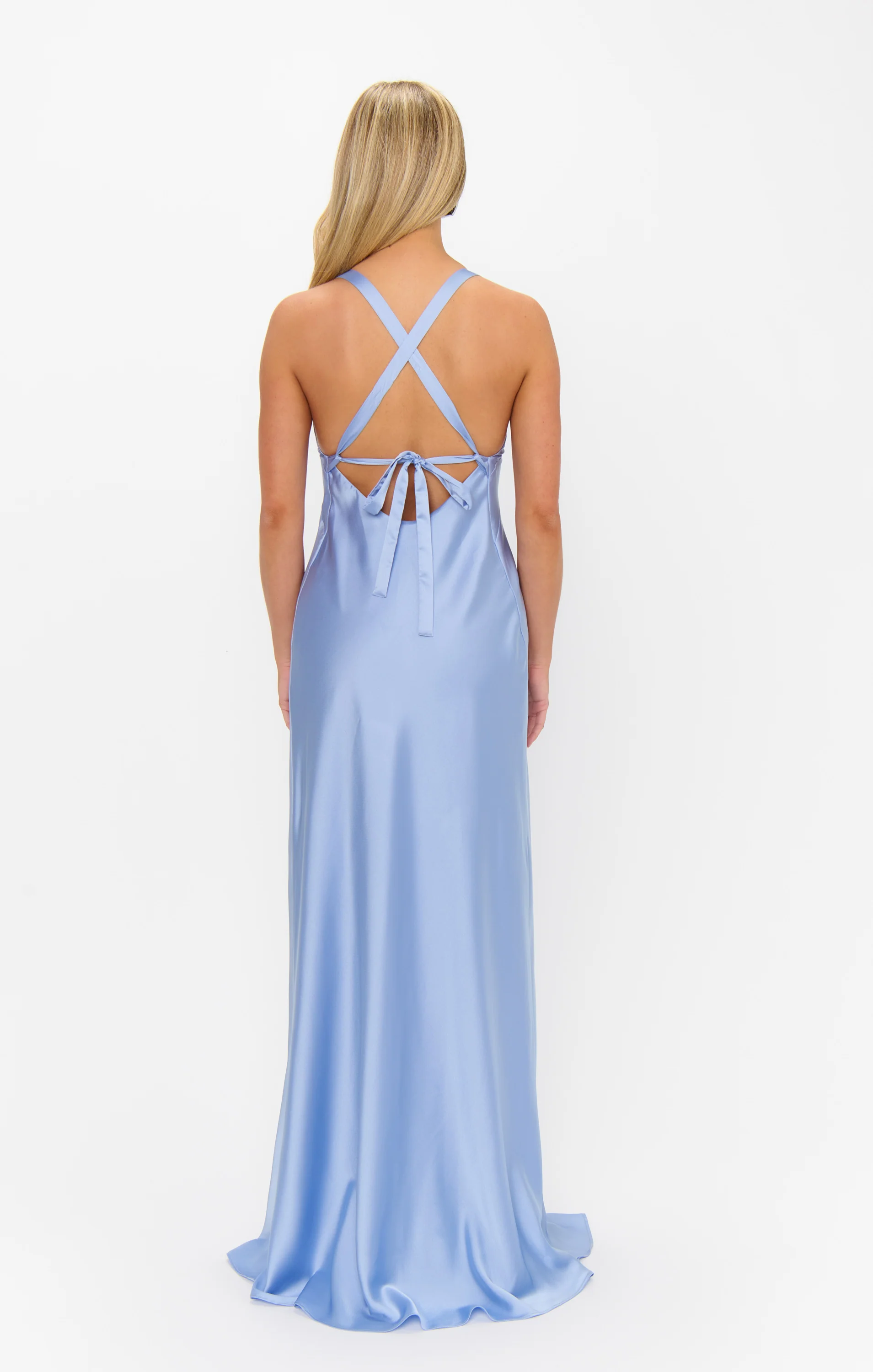 Anderson Maxi Dress ~ Borrowed Blue Luxe Satin - Image 2