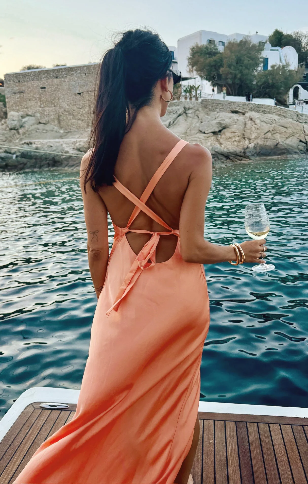 Anderson Maxi Dress ~ Cantaloupe Luxe Satin - Image 2
