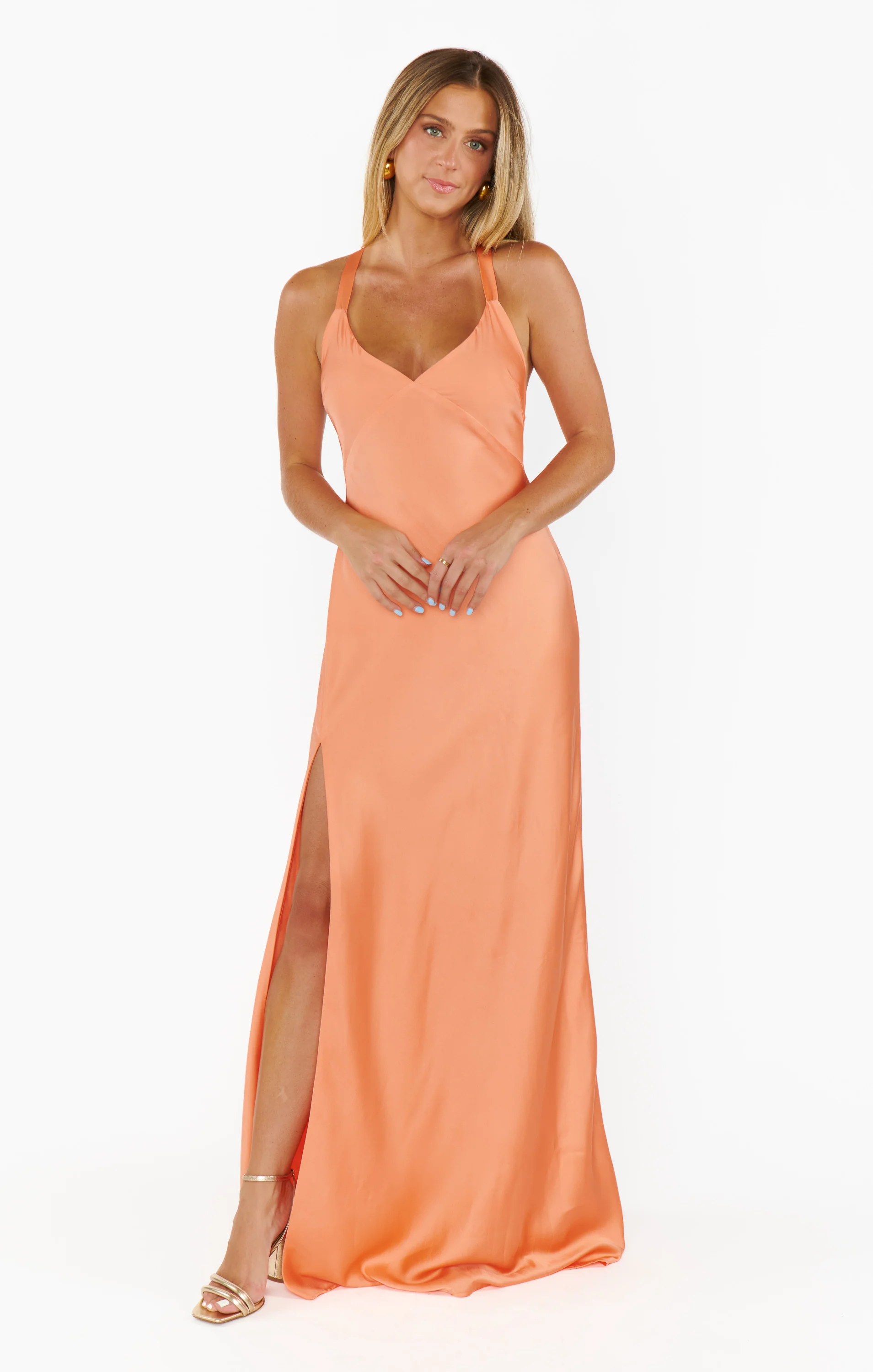 Anderson Maxi Dress ~ Cantaloupe Luxe Satin - Image 4