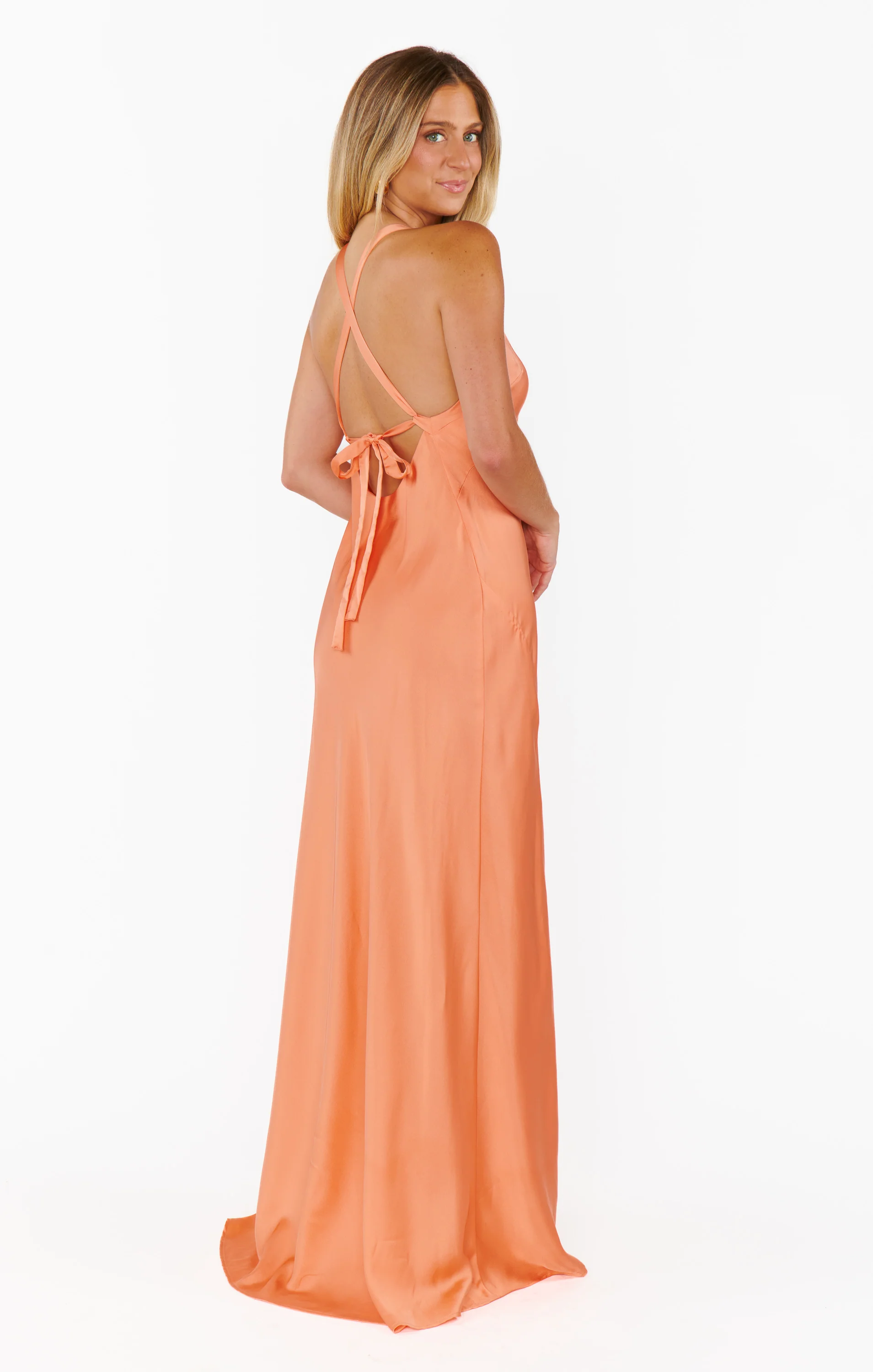 Anderson Maxi Dress ~ Cantaloupe Luxe Satin - Image 5