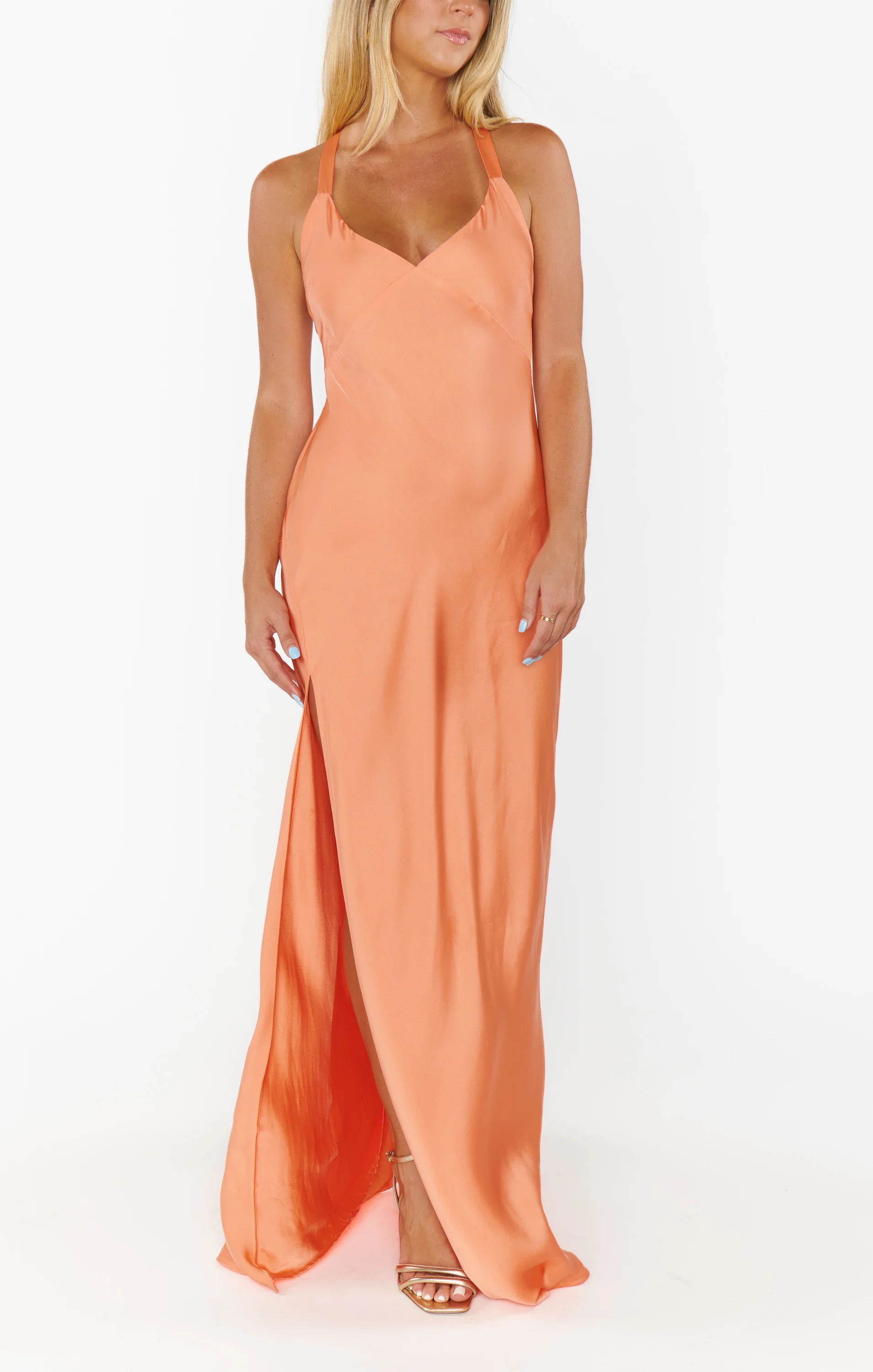 Anderson Maxi Dress ~ Cantaloupe Luxe Satin - Image 7