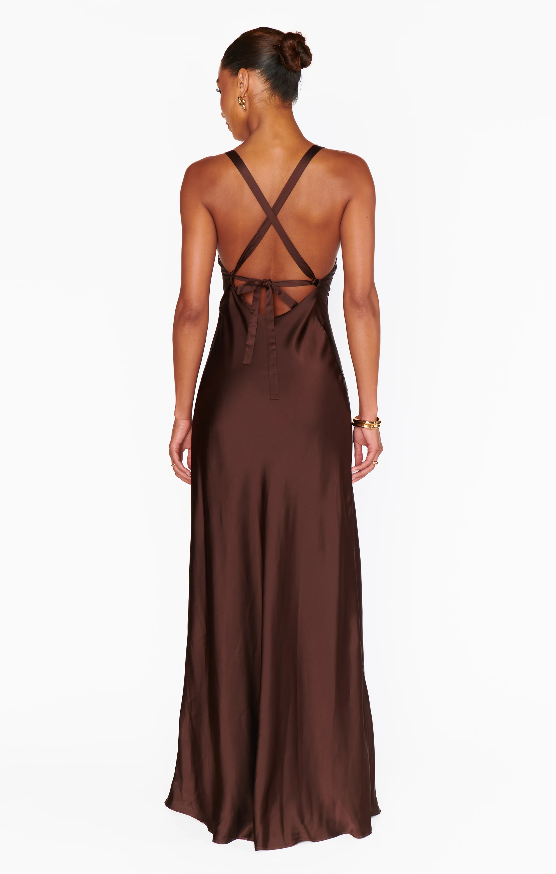 Anderson Maxi Dress ~ Chocolate Luxe Satin - Image 2