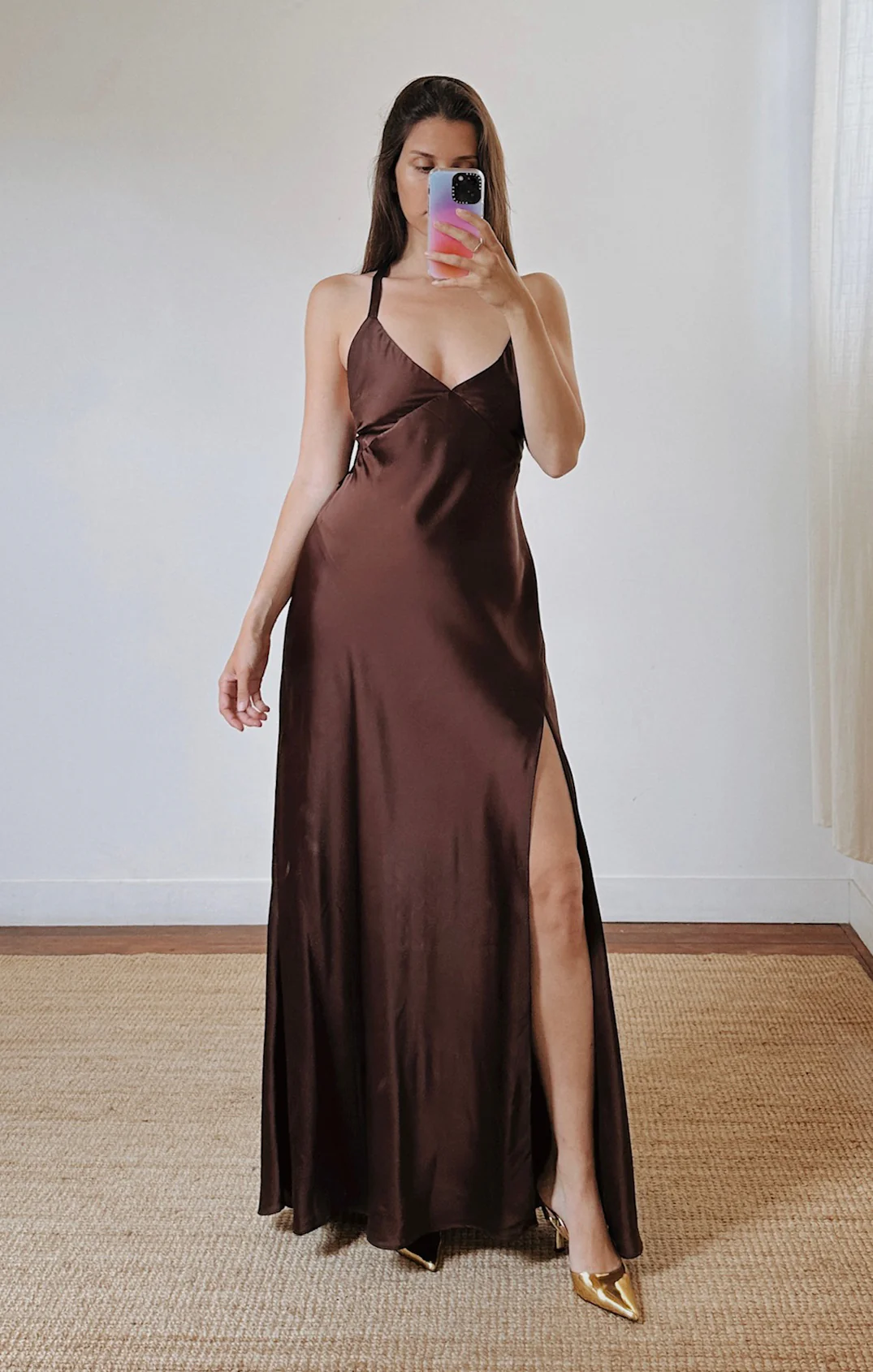 Anderson Maxi Dress ~ Chocolate Luxe Satin - Image 5