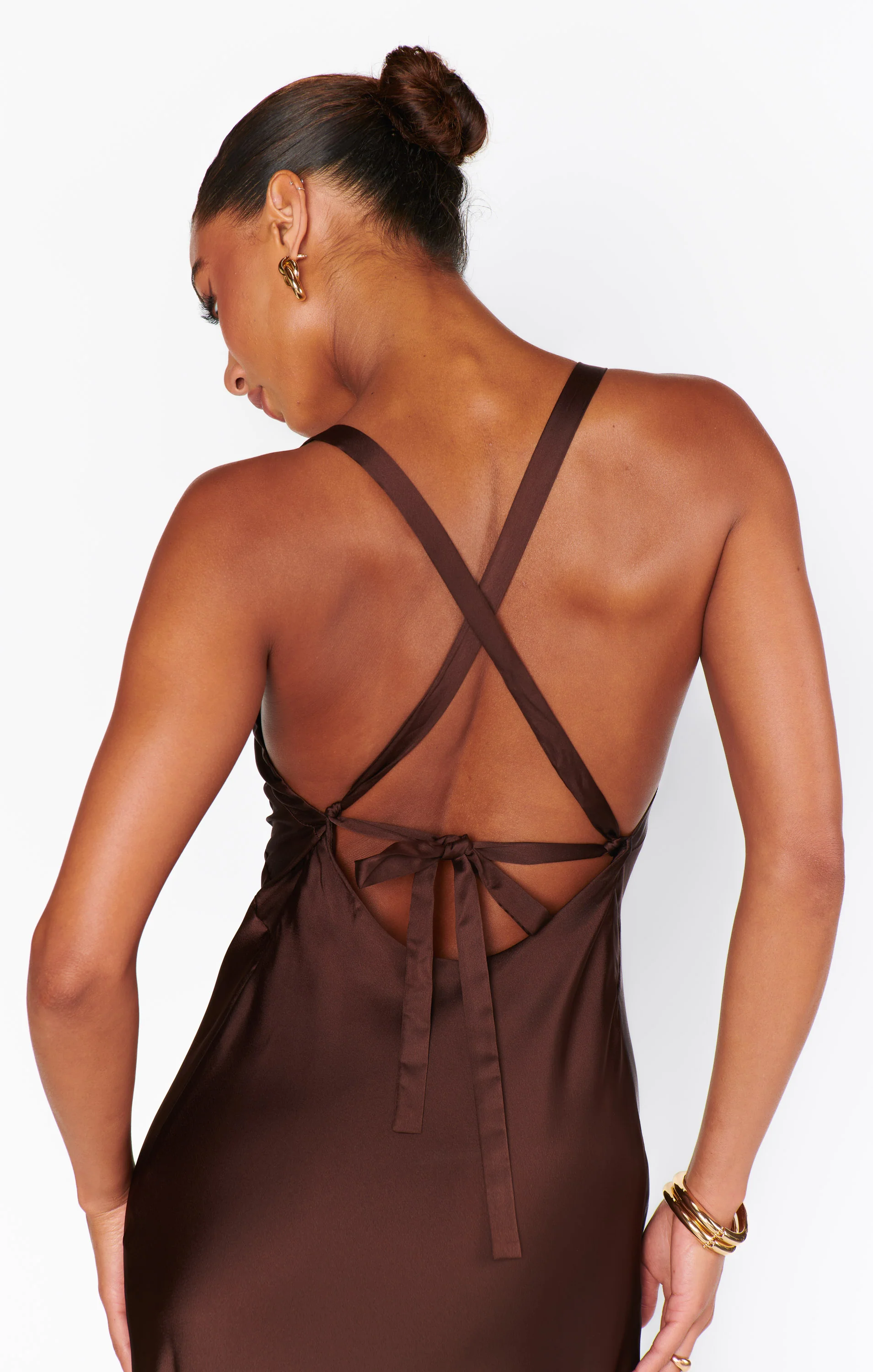 Anderson Maxi Dress ~ Chocolate Luxe Satin - Image 9