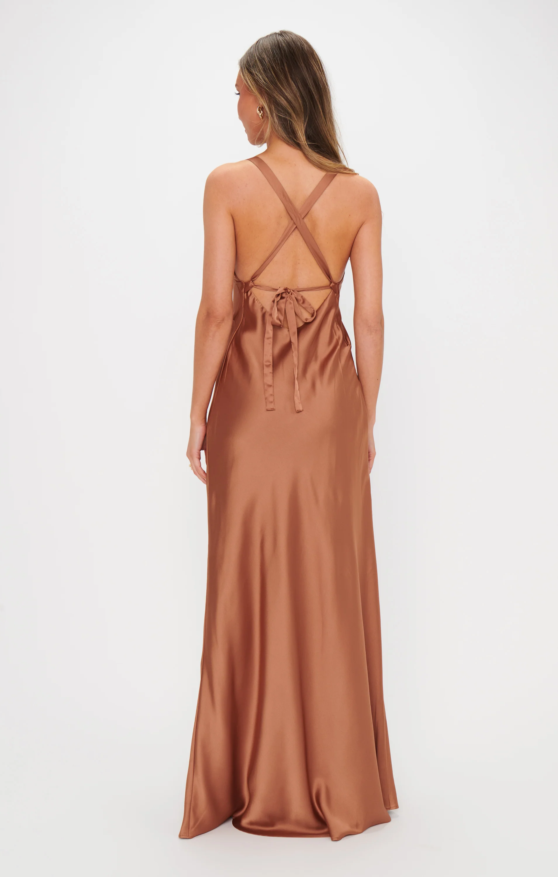 Anderson Maxi Dress ~ Copper Luxe Satin - Image 2