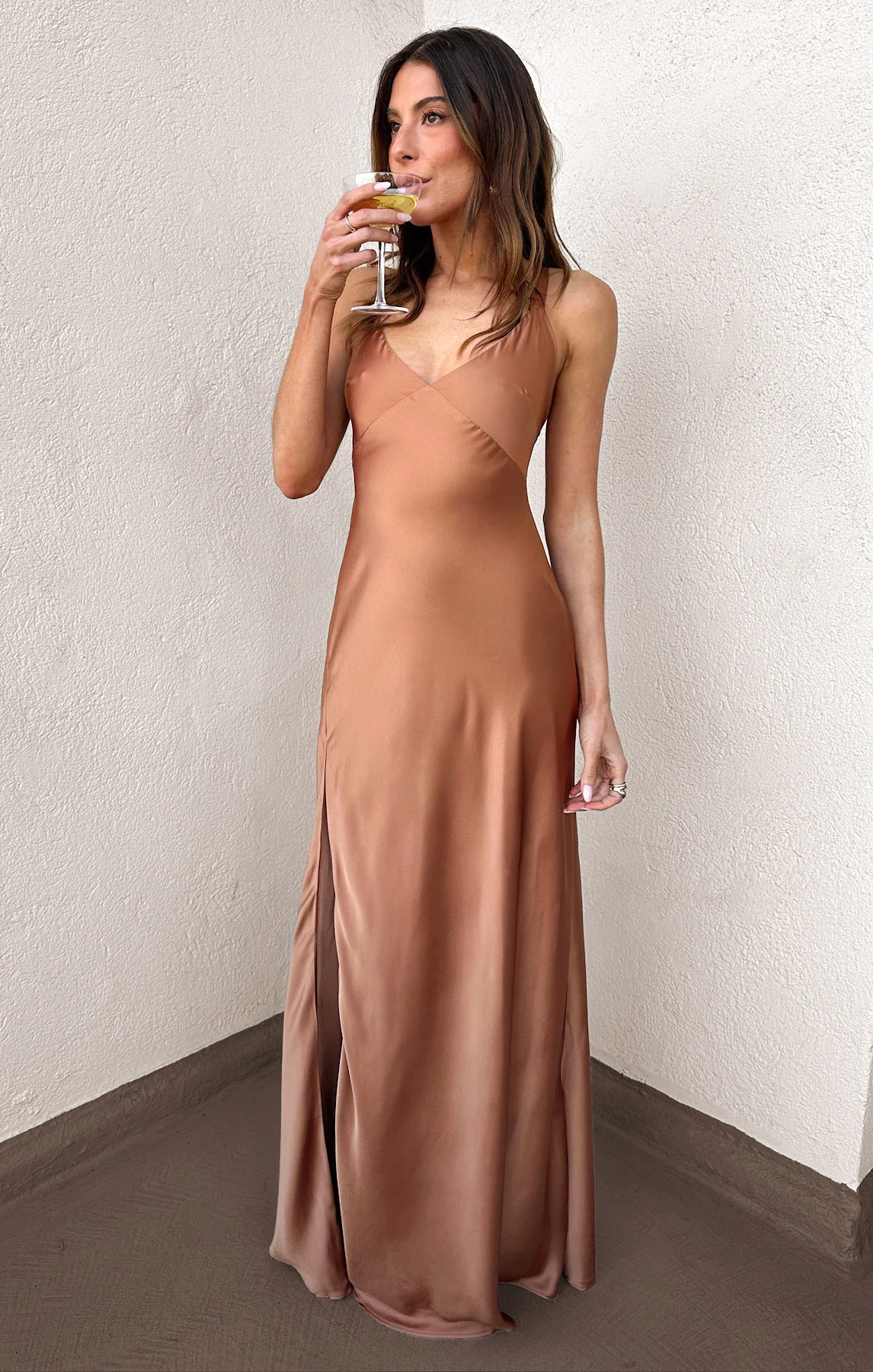 Anderson Maxi Dress ~ Copper Luxe Satin - Image 4