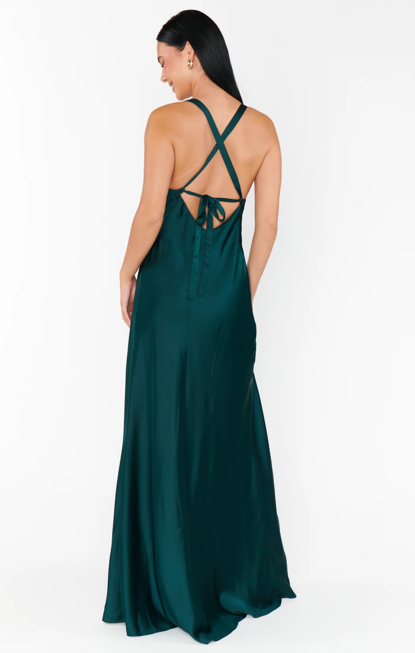 Anderson Maxi Dress ~ Deep Emerald Luxe Satin - Image 7