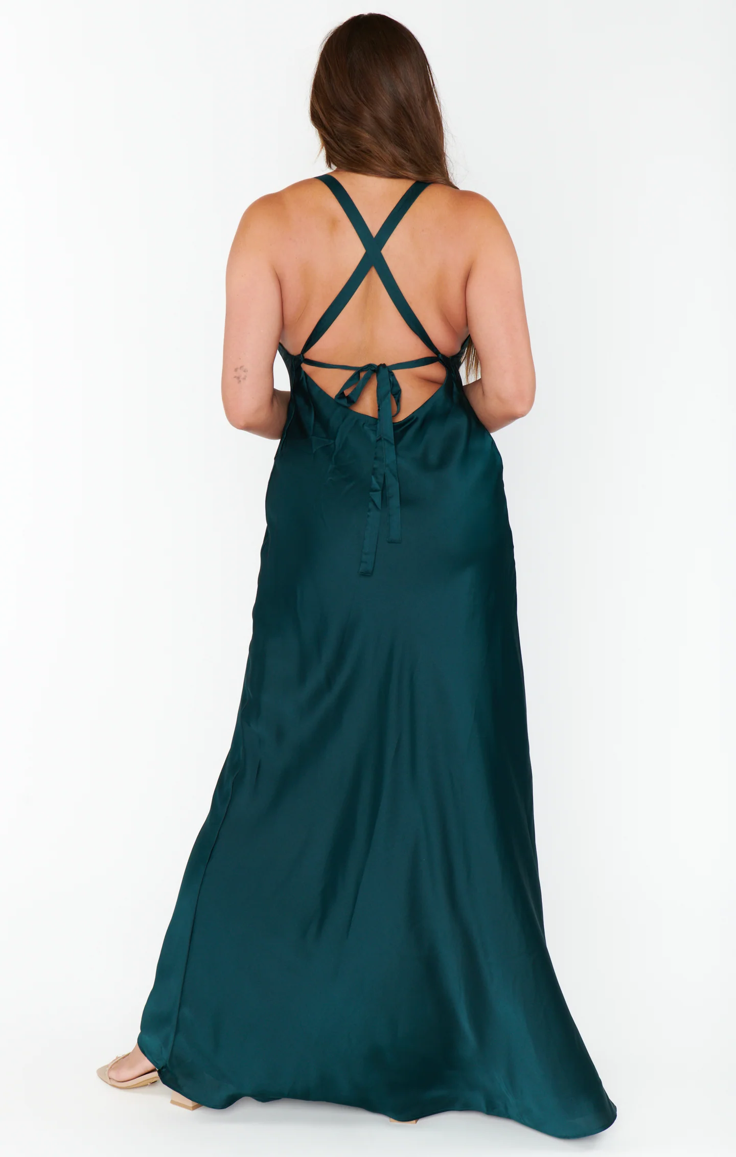 Anderson Maxi Dress ~ Deep Emerald Luxe Satin - Image 8