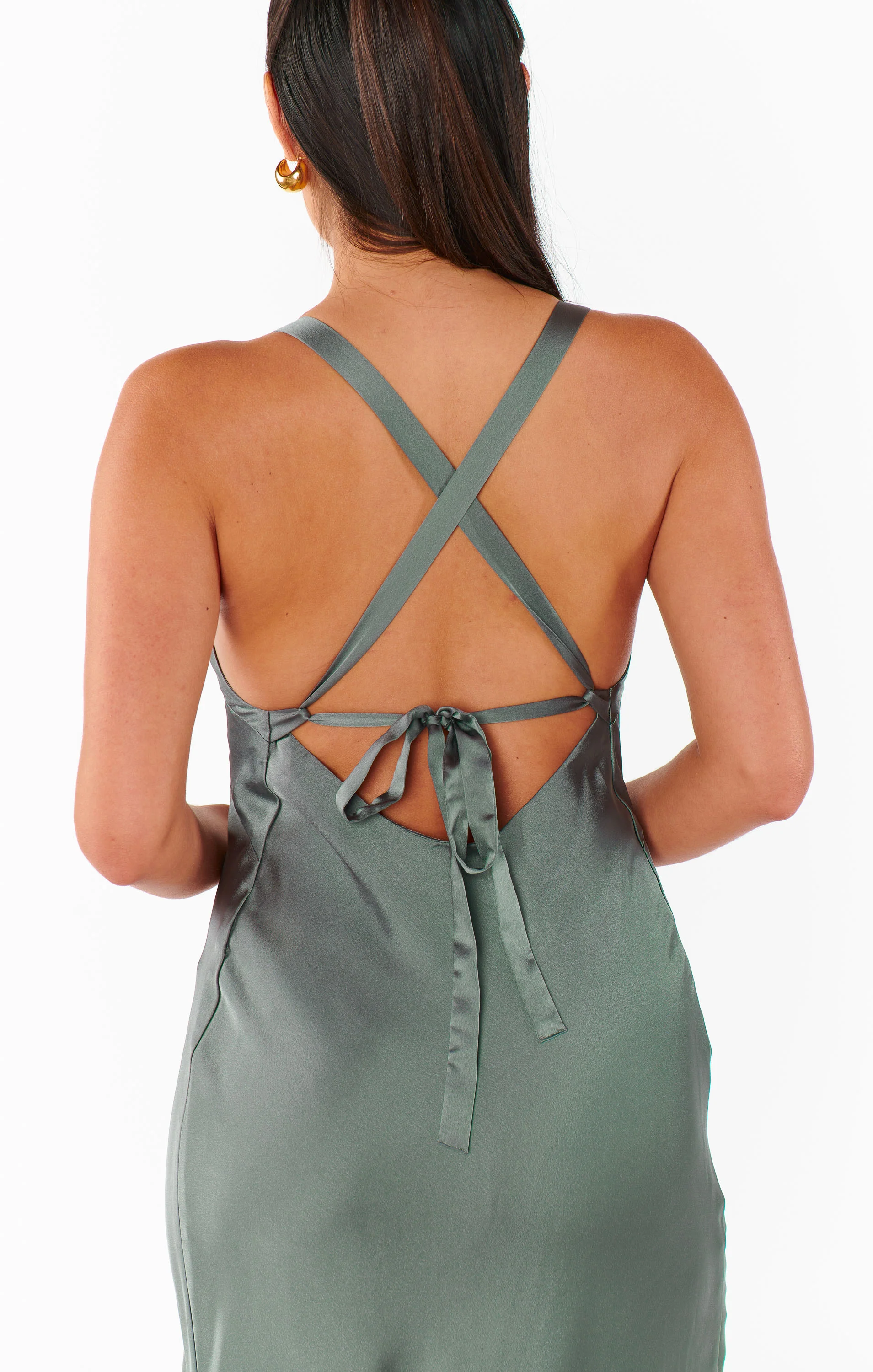 Anderson Maxi Dress ~ Deep Sage Luxe Satin - Image 6