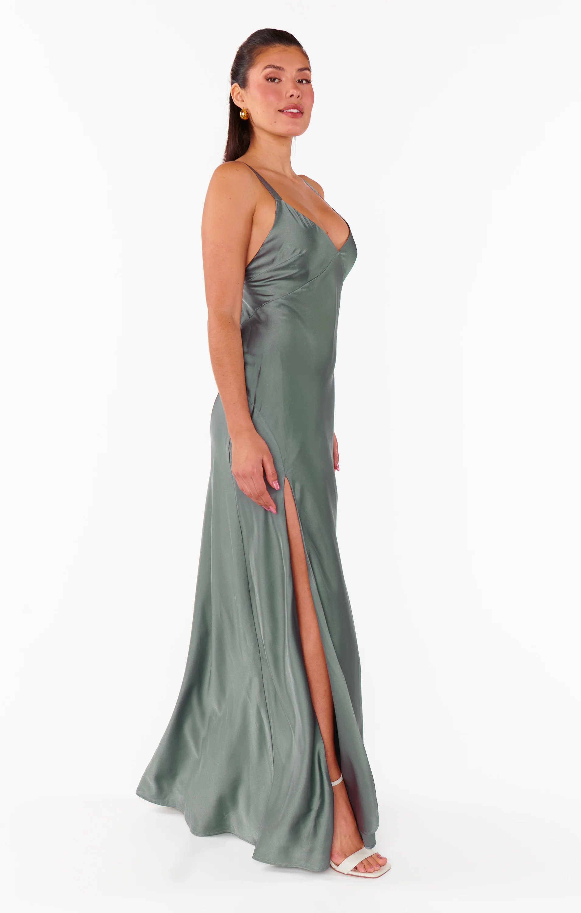 Anderson Maxi Dress ~ Deep Sage Luxe Satin - Image 8