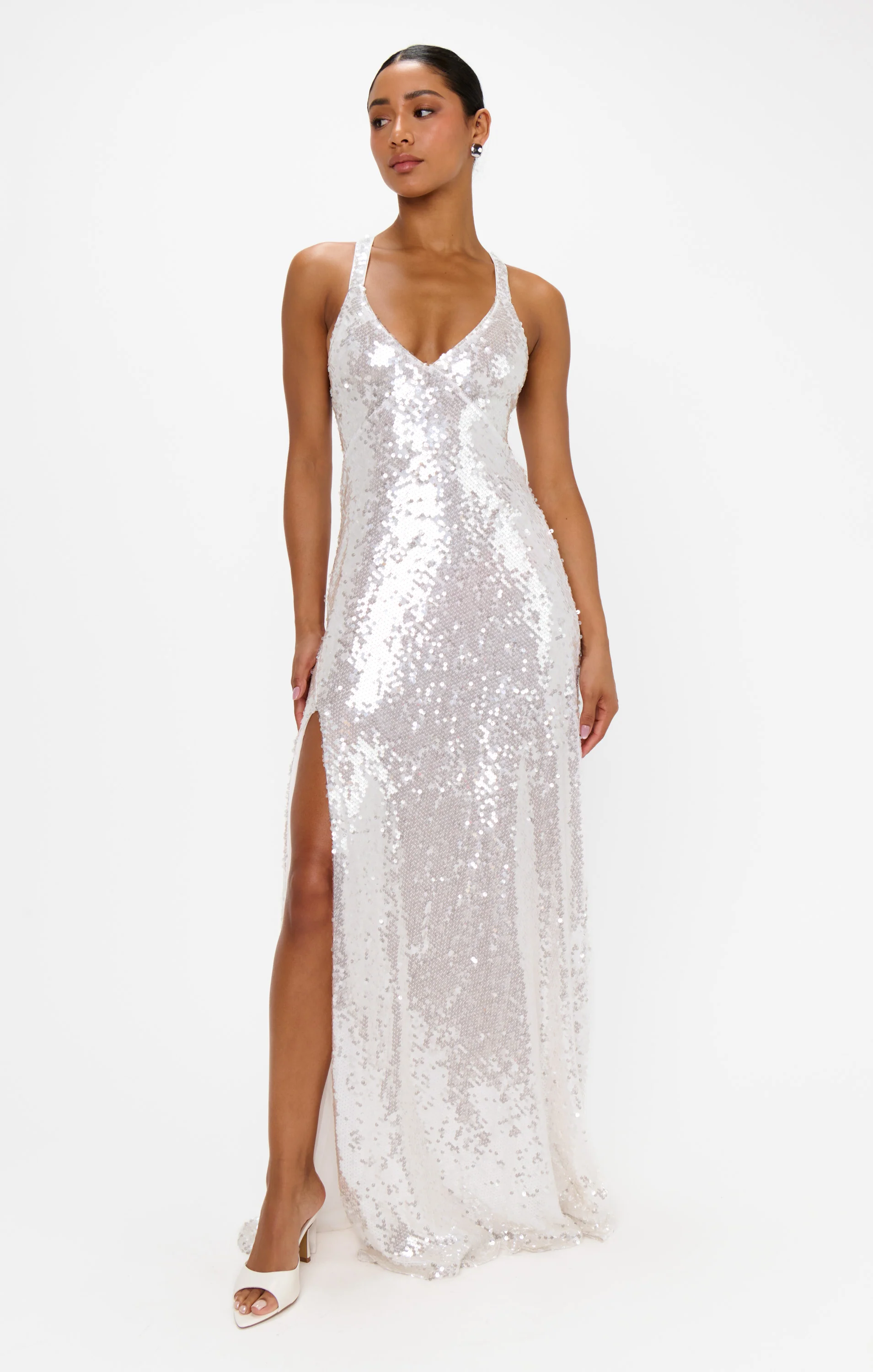 Anderson Maxi Dress ~ Ivory Shimmery Sequins - Image 3