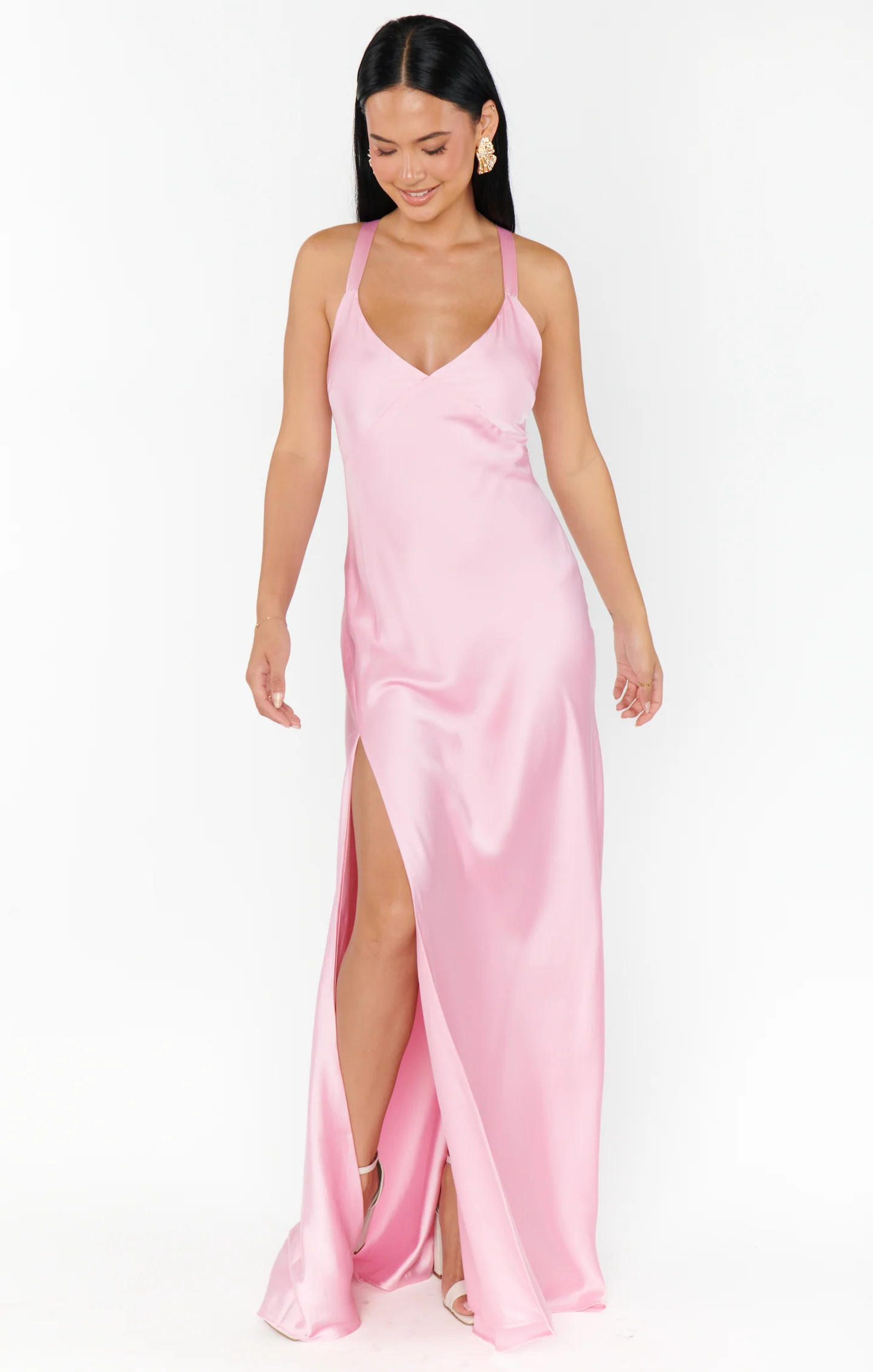 Anderson Maxi Dress ~ Light Pink Luxe Satin - Image 8